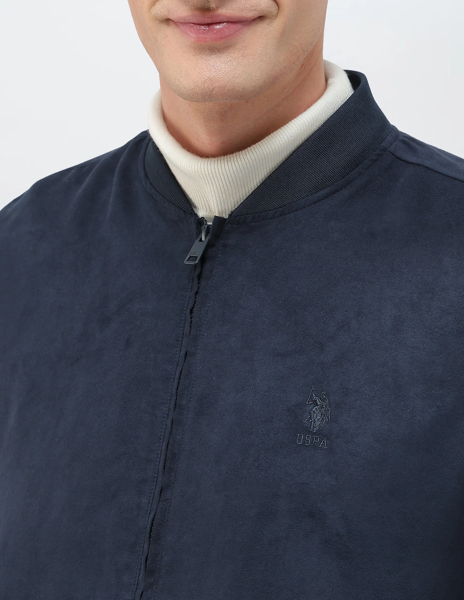 Solid Regular Fit Bomber Jacket - Image 7