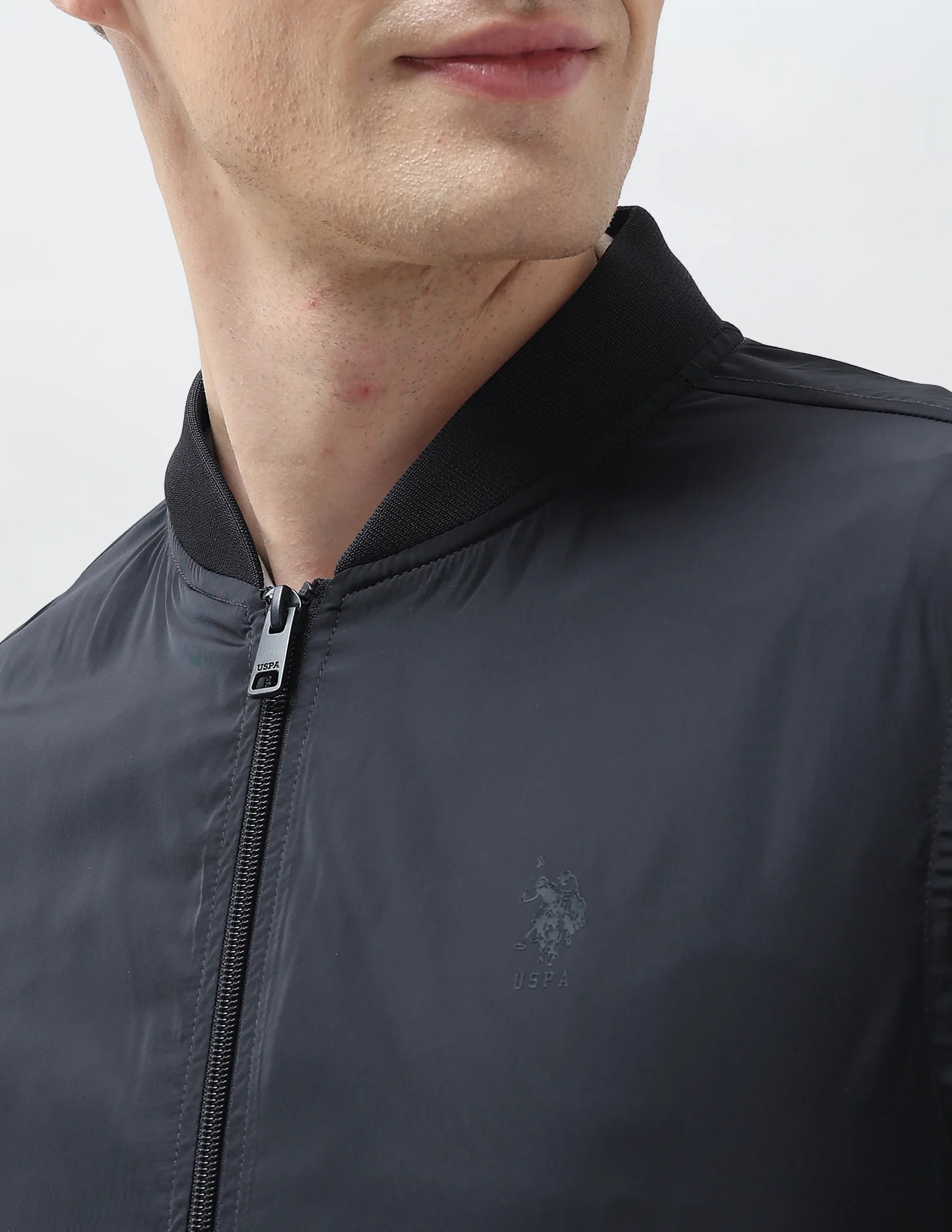 Solid Regular Fit Bomber Jacket - Image 7