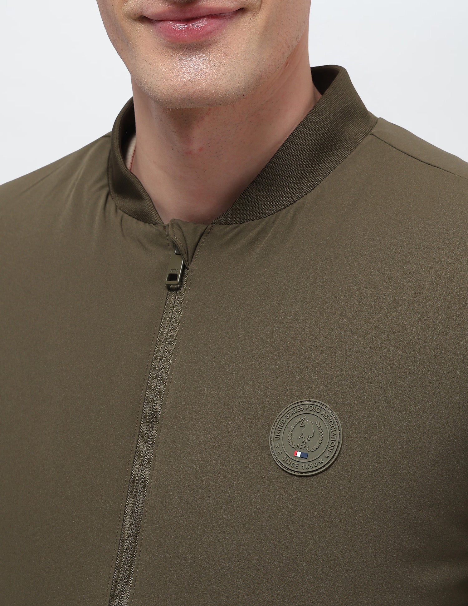 Solid Regular Fit Bomber Jacket - Image 7