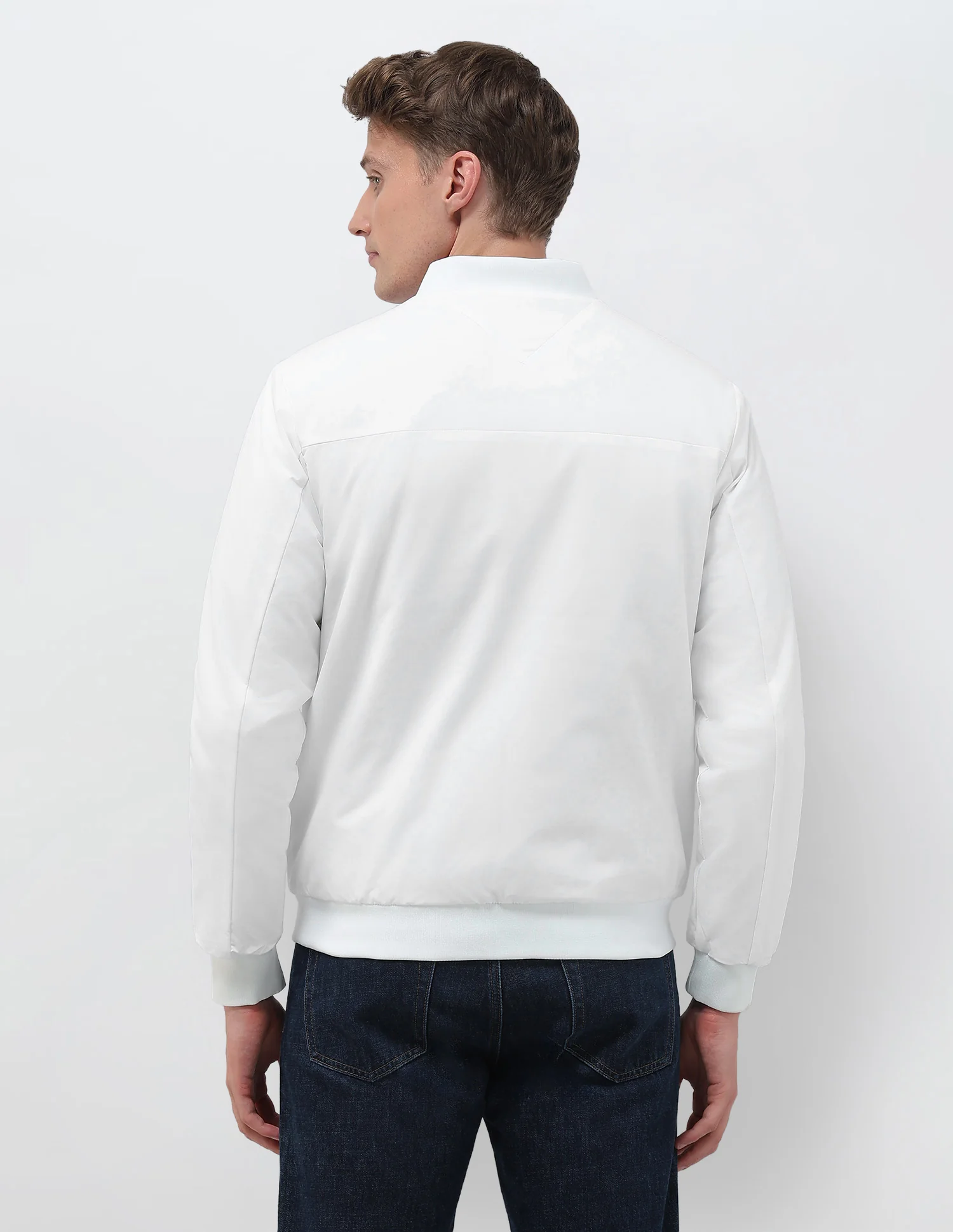 Solid Regular Fit Bomber Jacket - Image 5