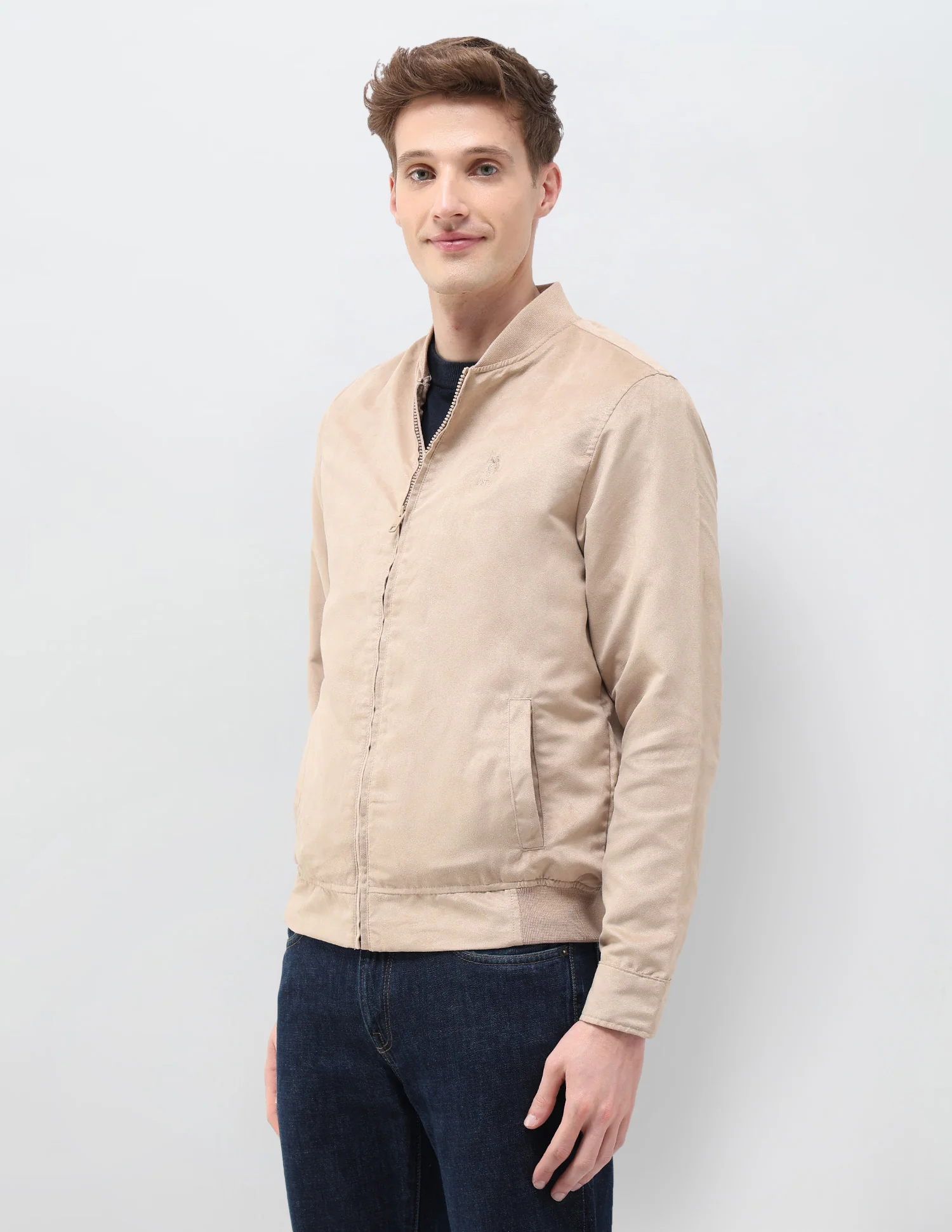 Solid Regular Fit Bomber Jacket - Image 4