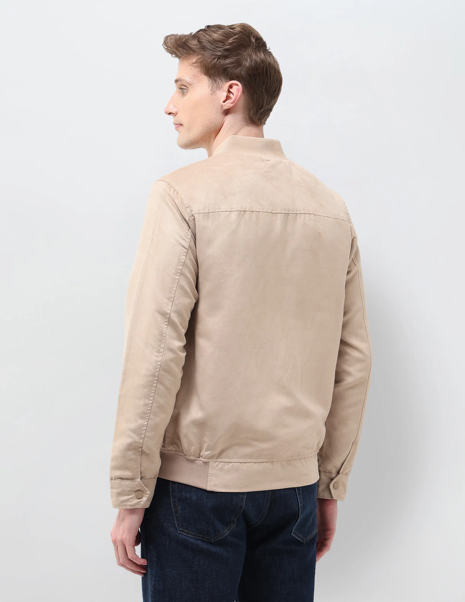 Solid Regular Fit Bomber Jacket - Image 5