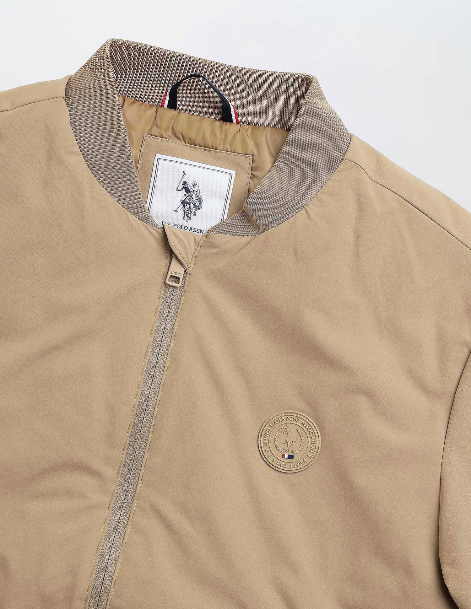 Solid Regular Fit Bomber Jacket - Image 2