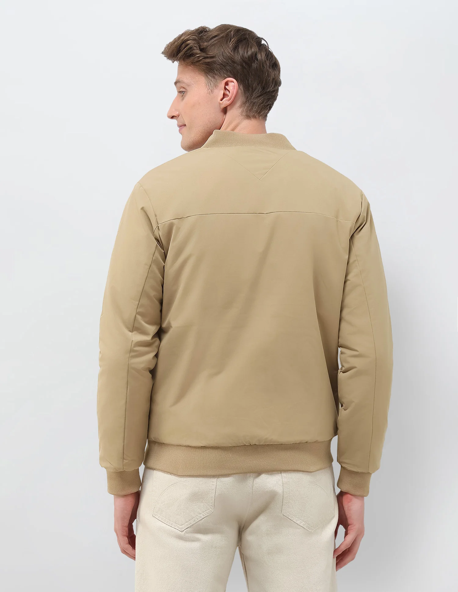 Solid Regular Fit Bomber Jacket - Image 5