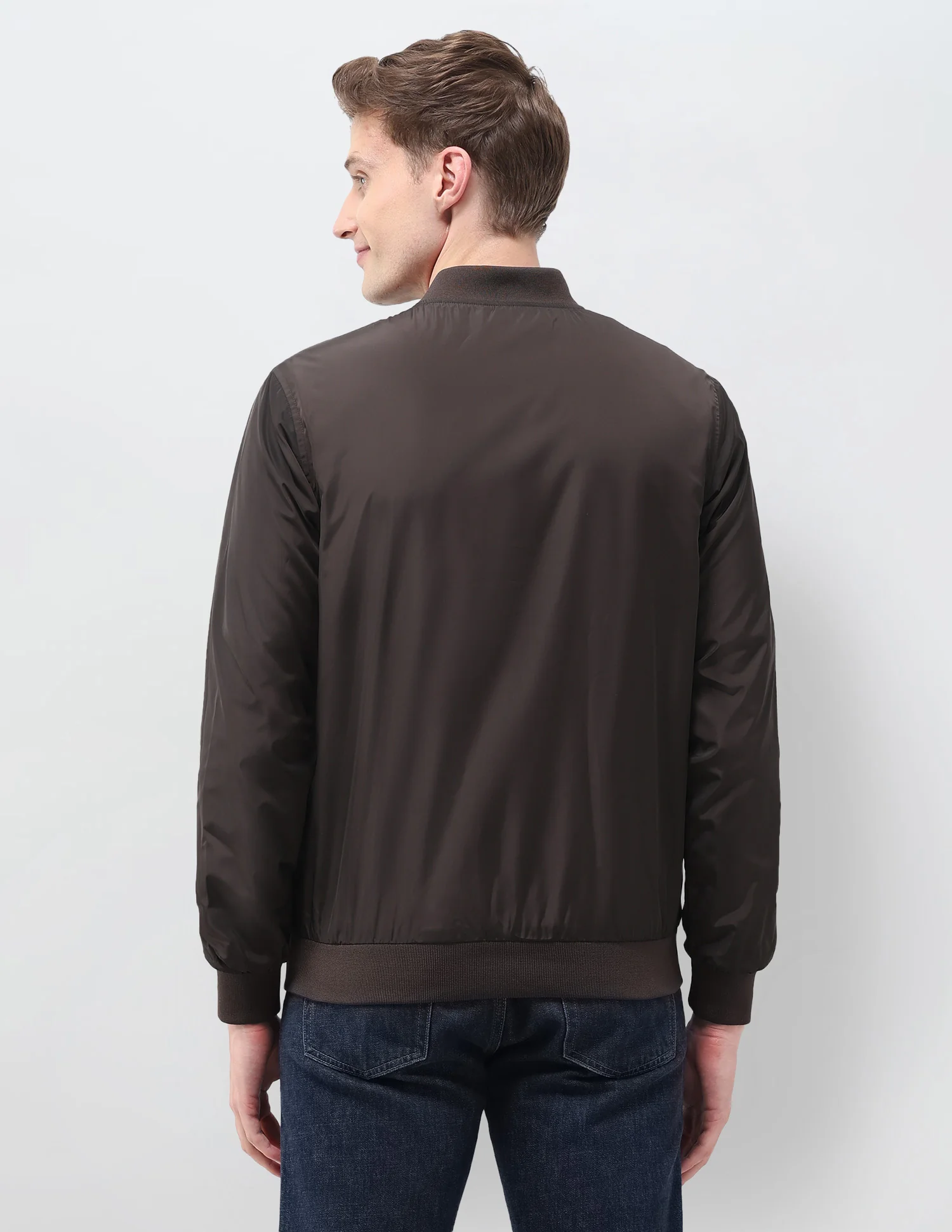 Solid Regular Fit Bomber Jacket - Image 5
