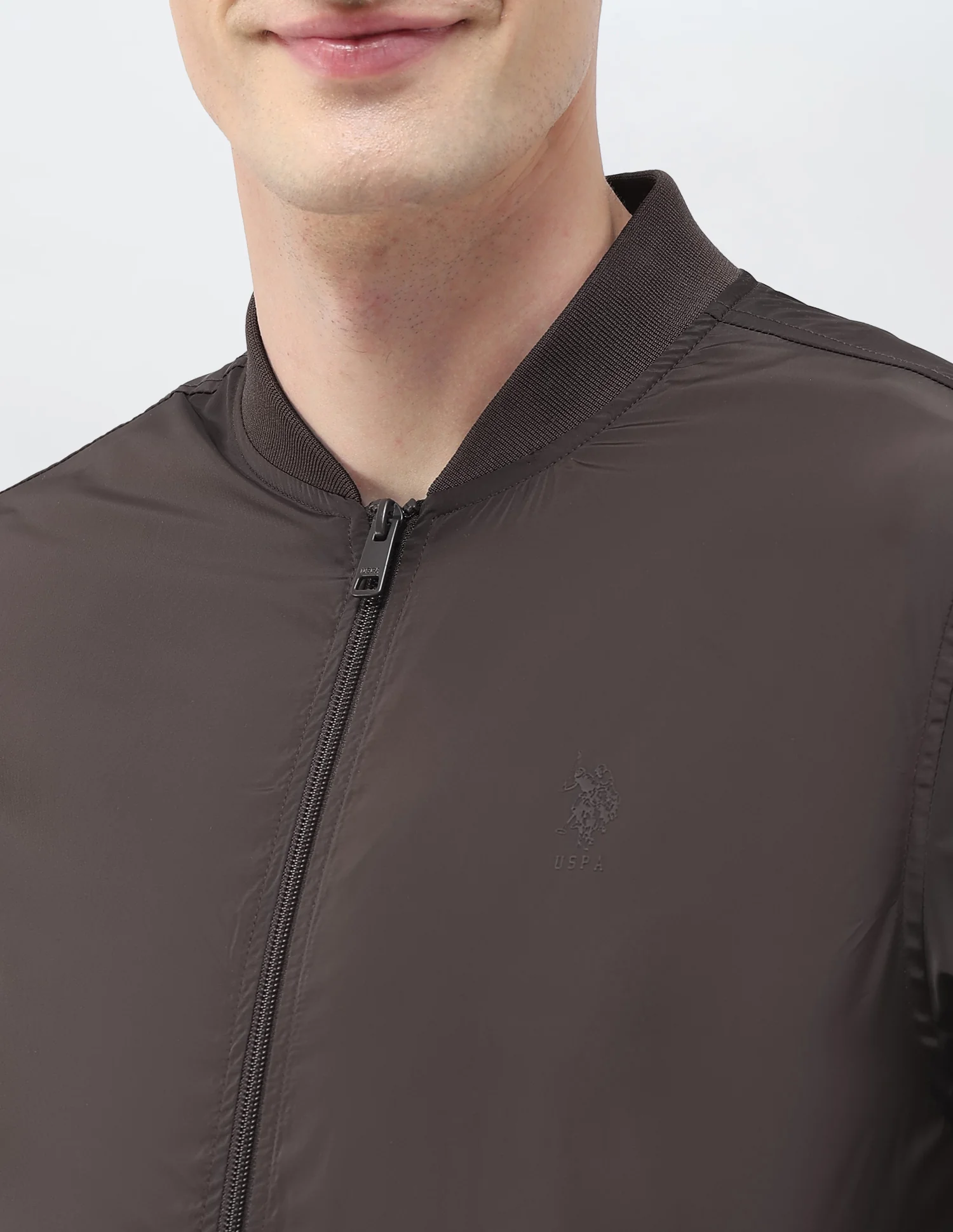 Solid Regular Fit Bomber Jacket - Image 7