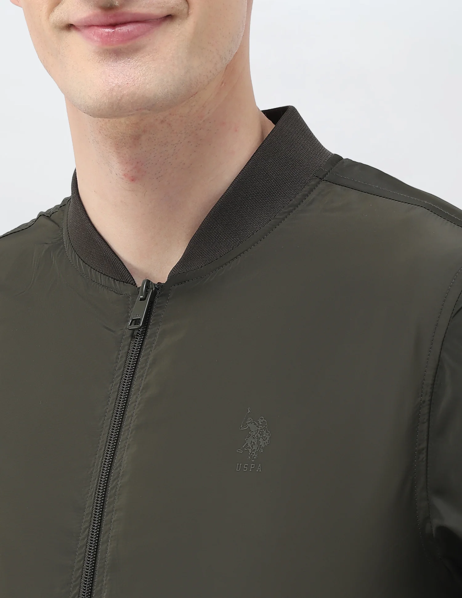 Solid Regular Fit Bomber Jacket - Image 7