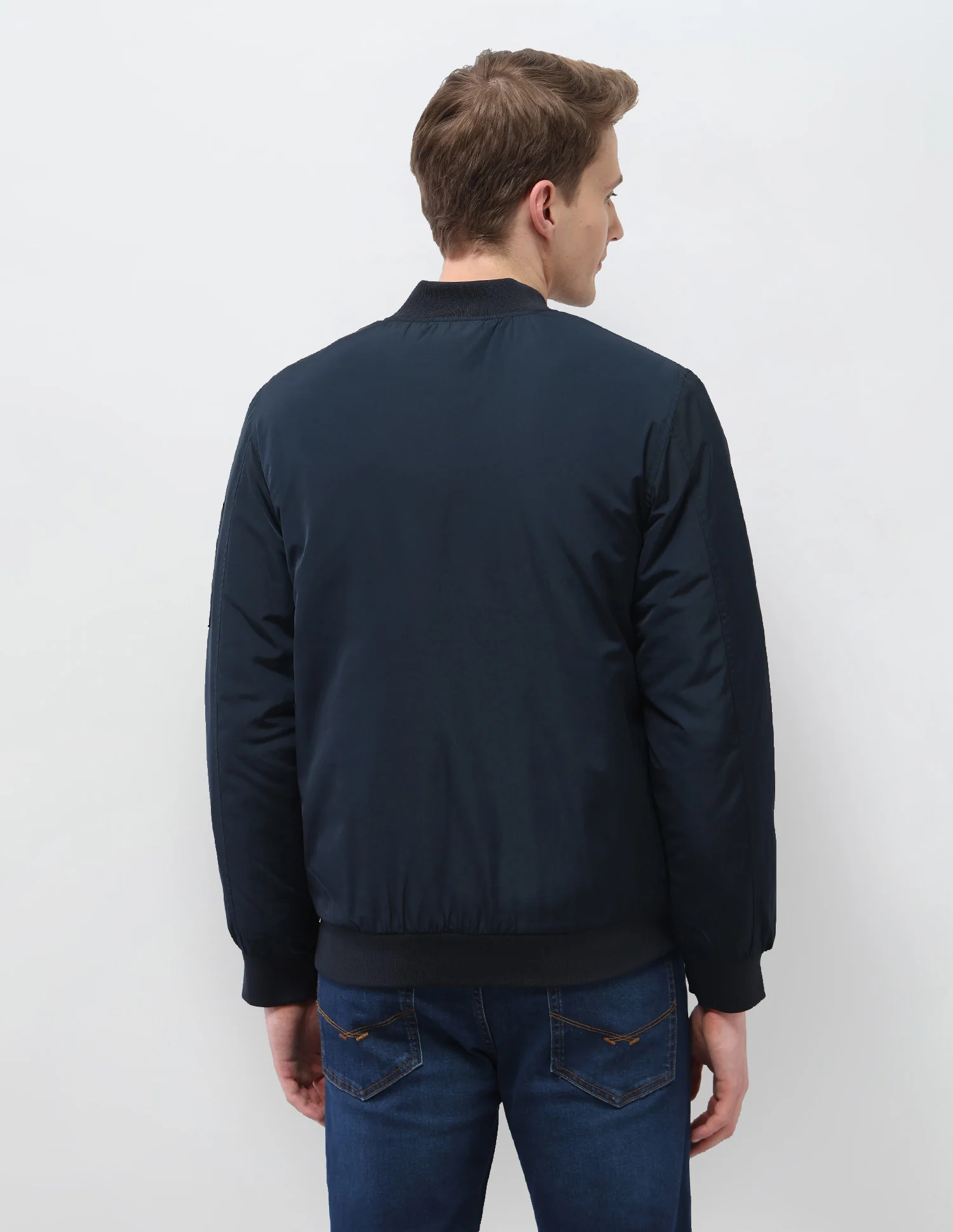 Solid Regular Fit Bomber Jacket - Image 5