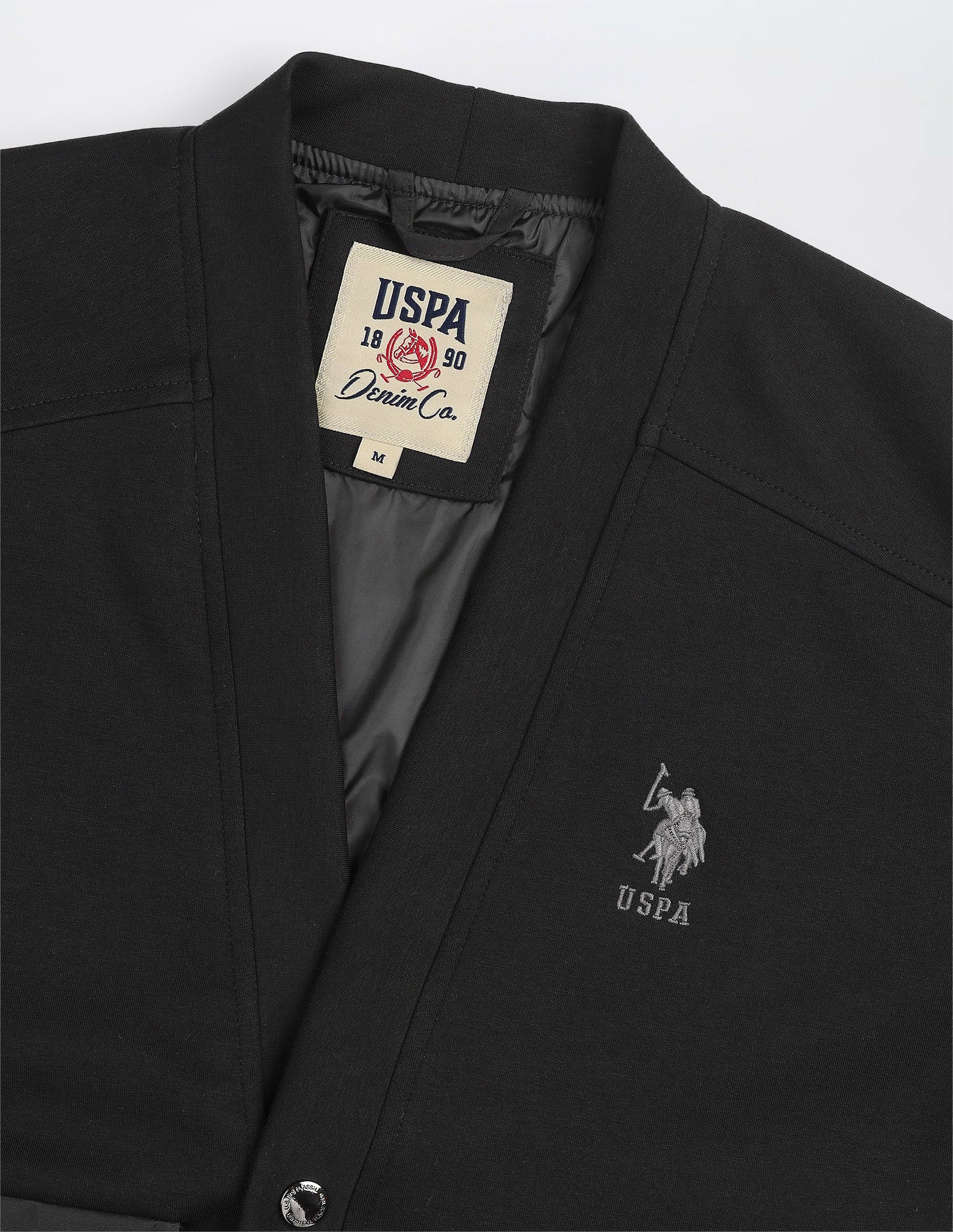 Solid Regular Fit Bomber Jacket - Image 2