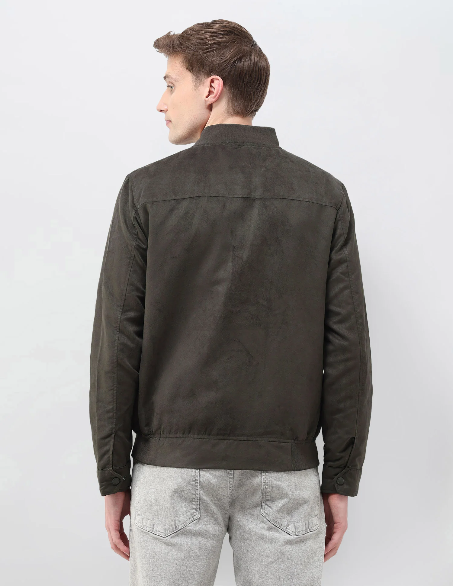 Solid Regular Fit Bomber Jacket - Image 5