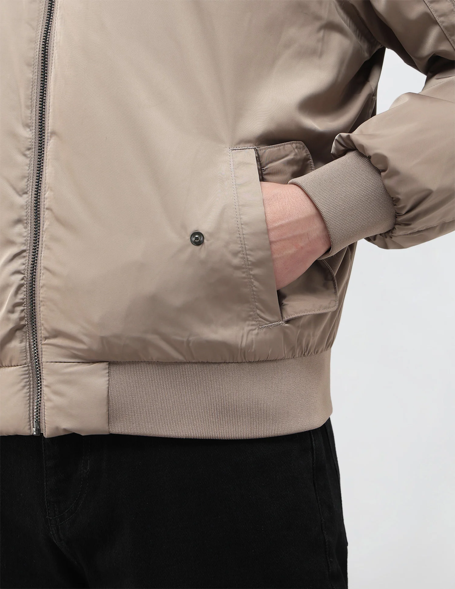 Solid Regular Fit Bomber Jacket - Image 8