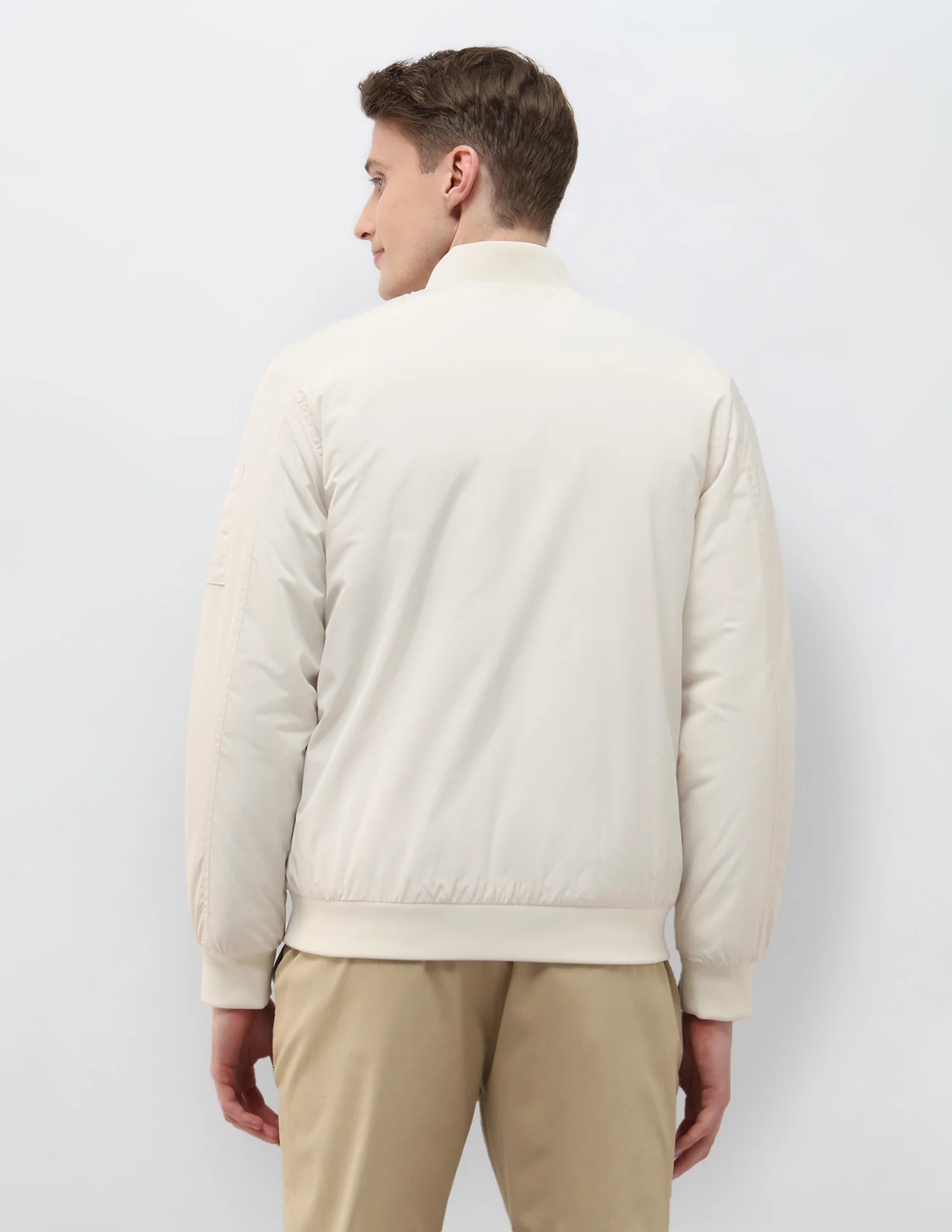 Solid Regular Fit Bomber Jacket - Image 5