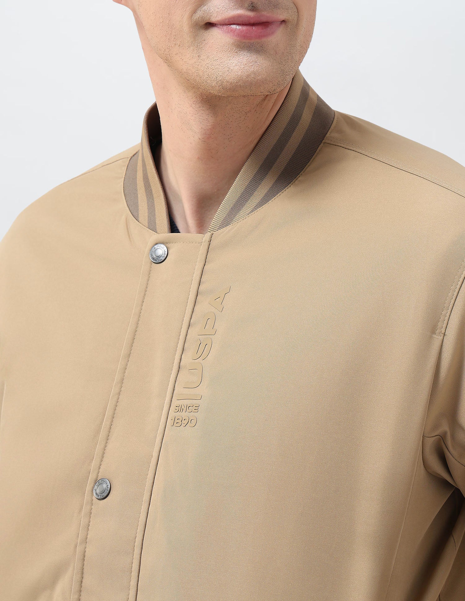 Solid Regular Fit Bomber Jacket - Image 7