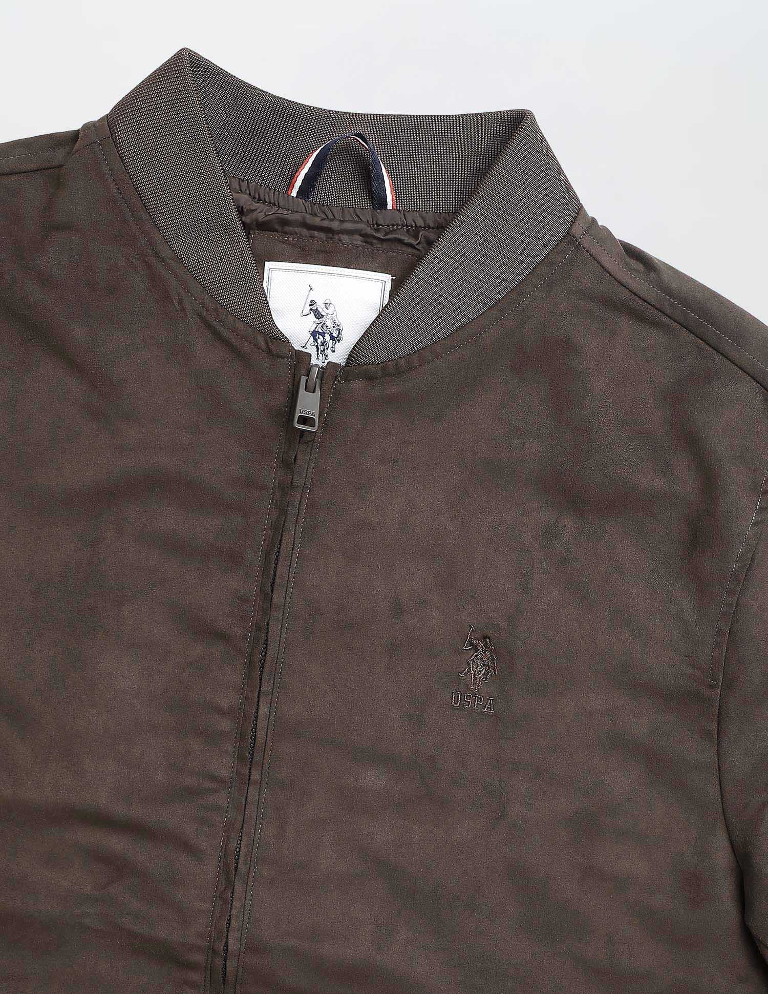 Solid Regular Fit Bomber Jacket - Image 2