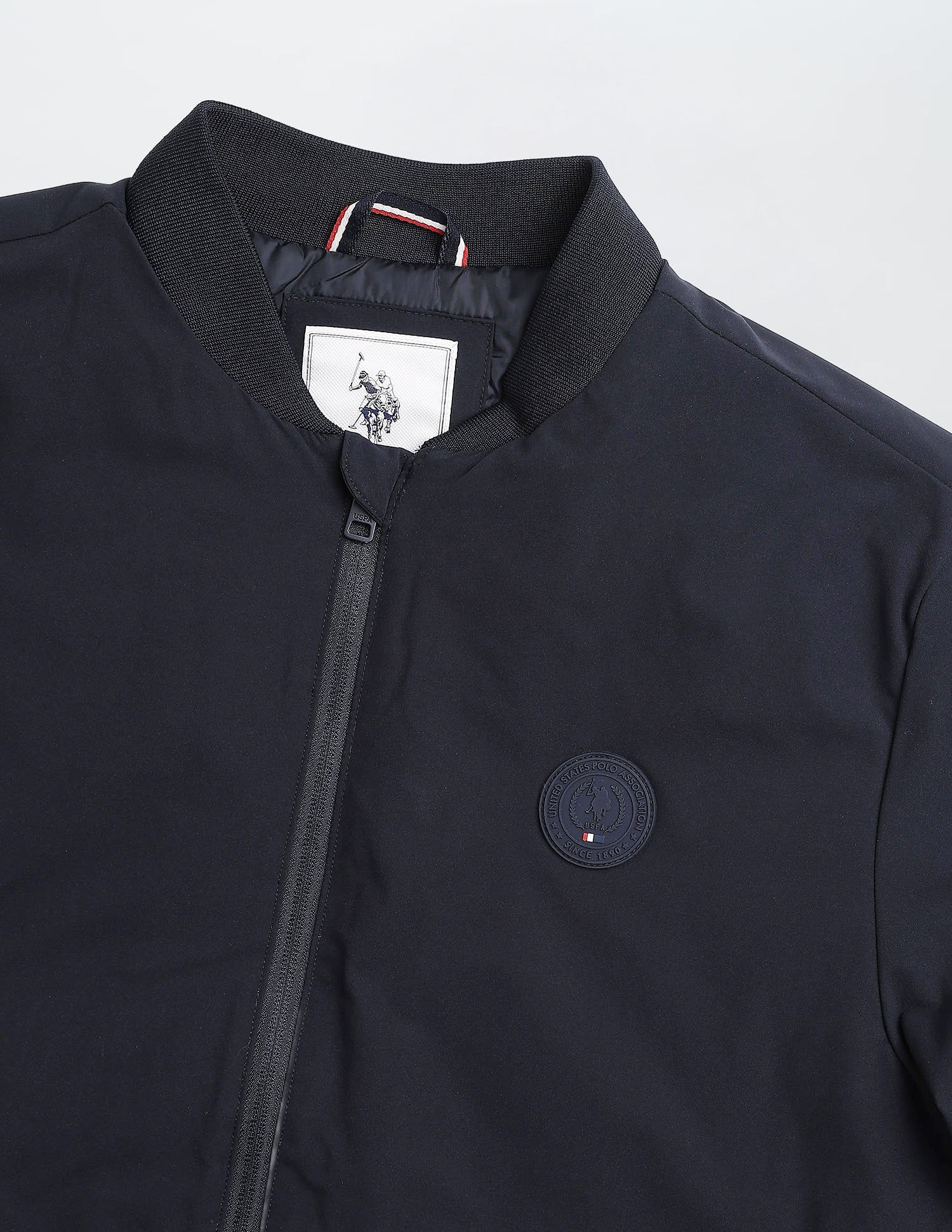 Solid Regular Fit Bomber Jacket - Image 2