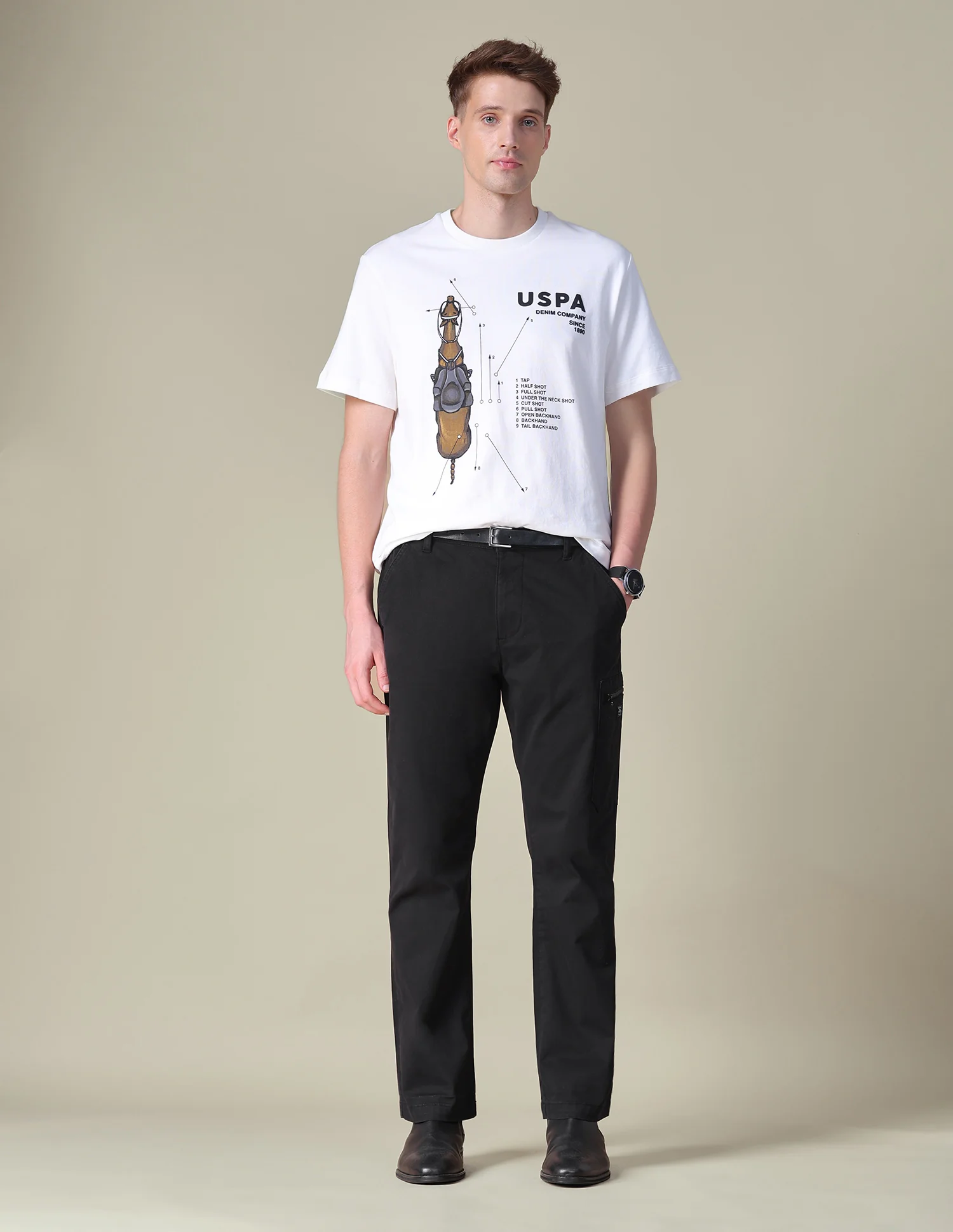 Solid Regular Fit Cargos - Image 3
