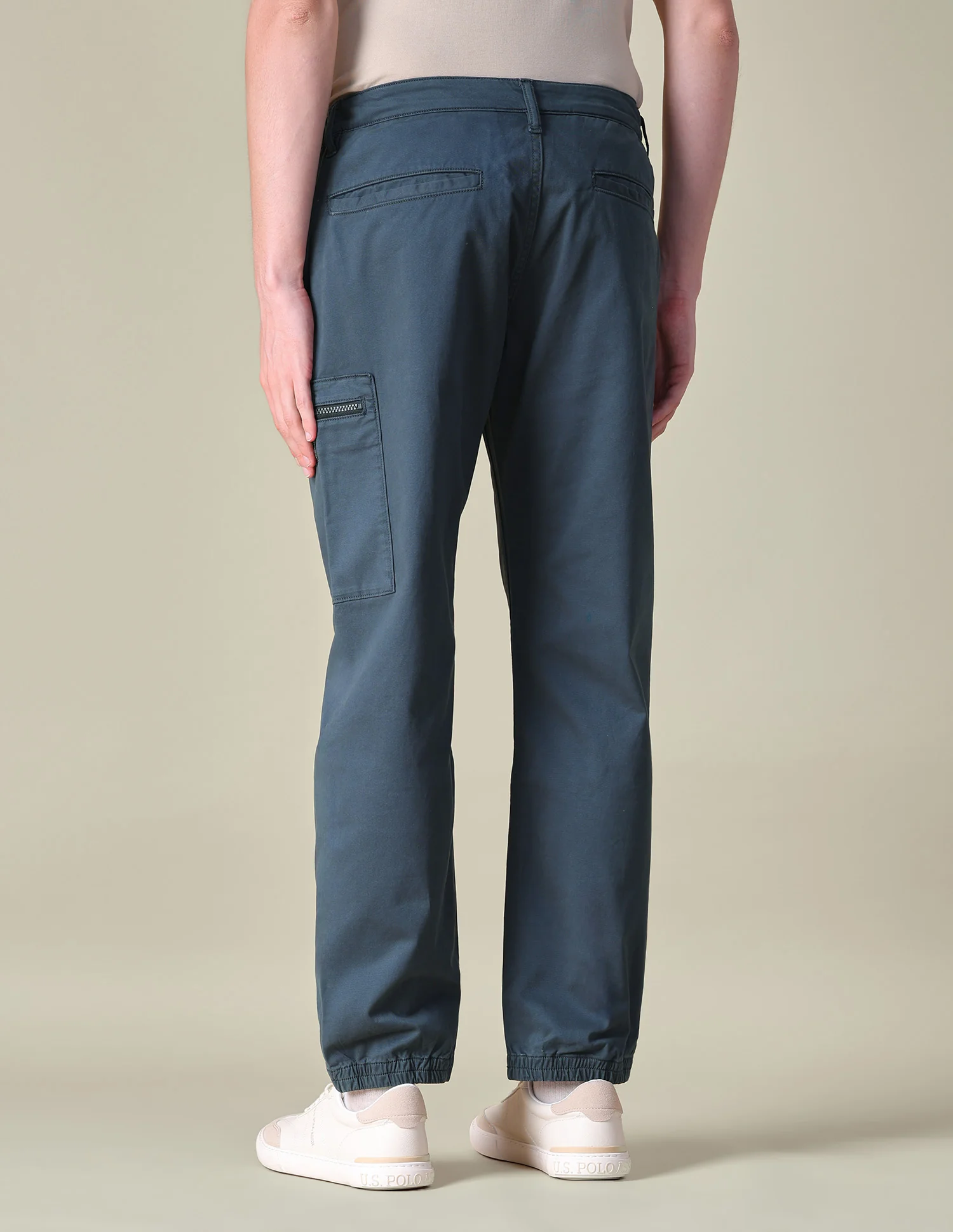 Solid Regular Fit Cargos - Image 5