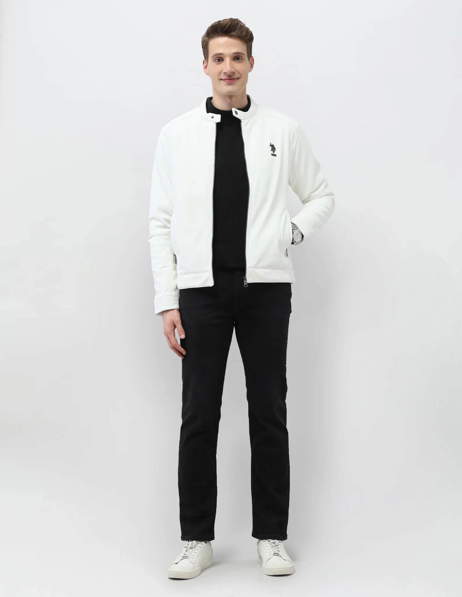 Solid Regular Fit Jacket - Image 3