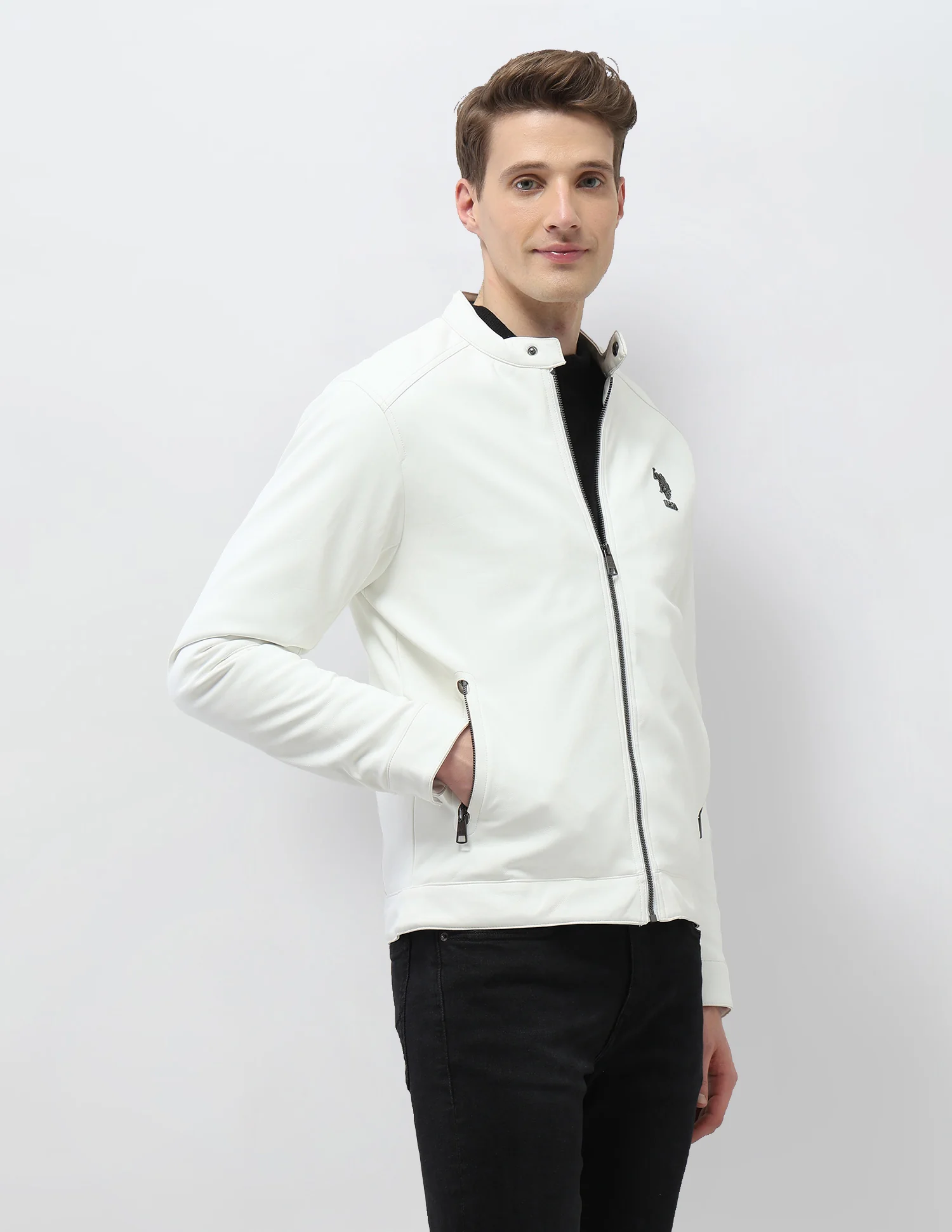 Solid Regular Fit Jacket - Image 4