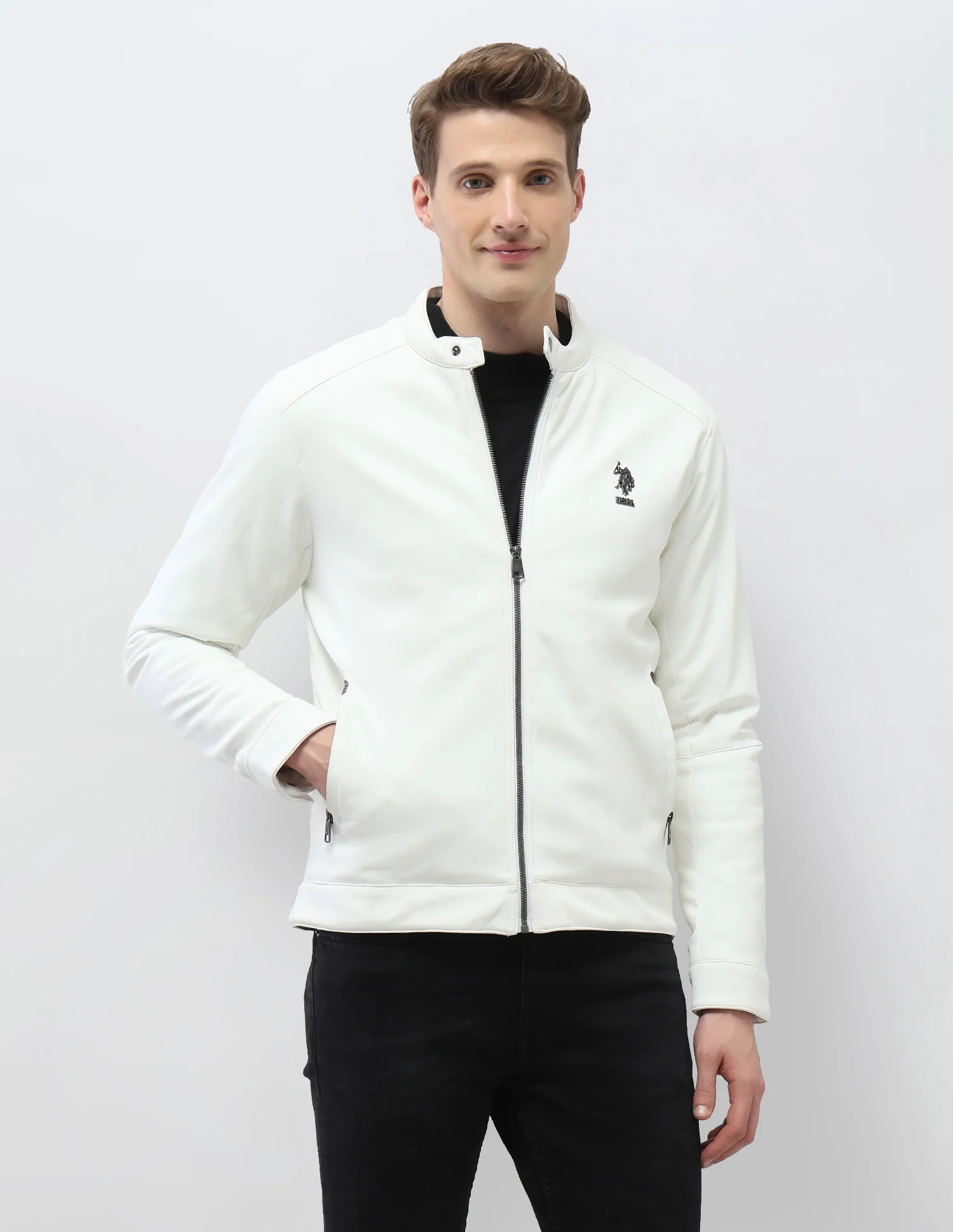 Solid Regular Fit Jacket - Image 6
