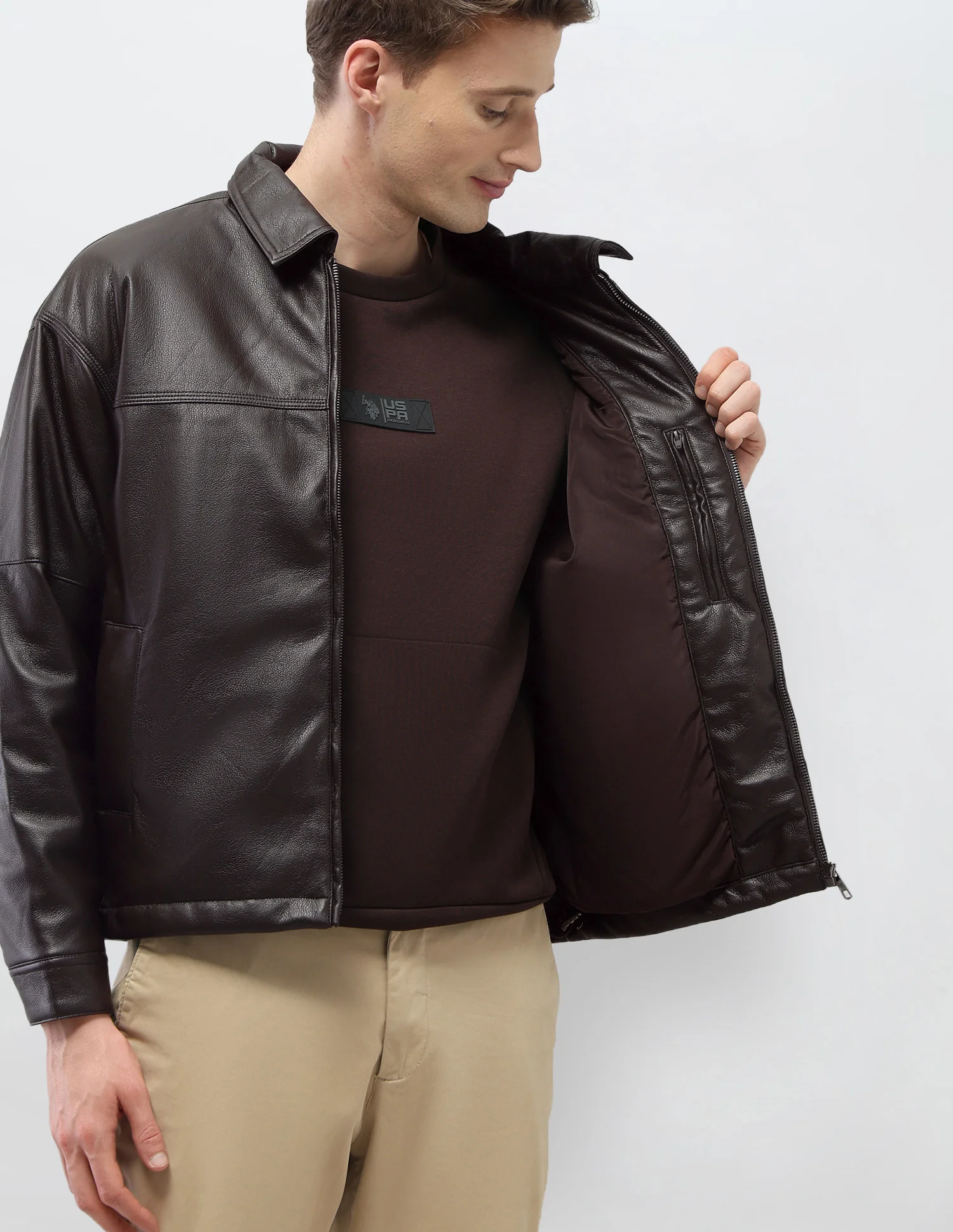 Solid Regular Fit Jacket - Image 10
