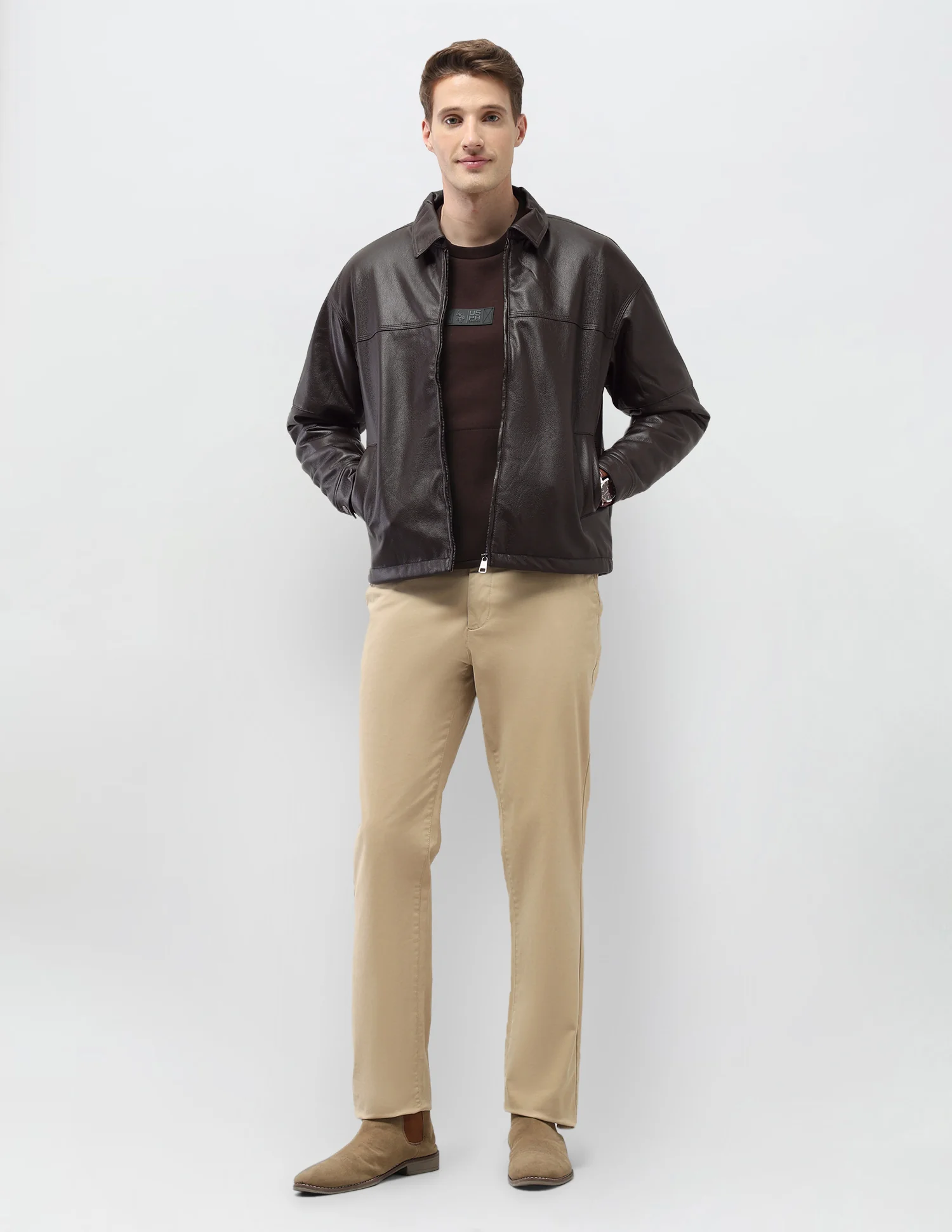 Solid Regular Fit Jacket - Image 3