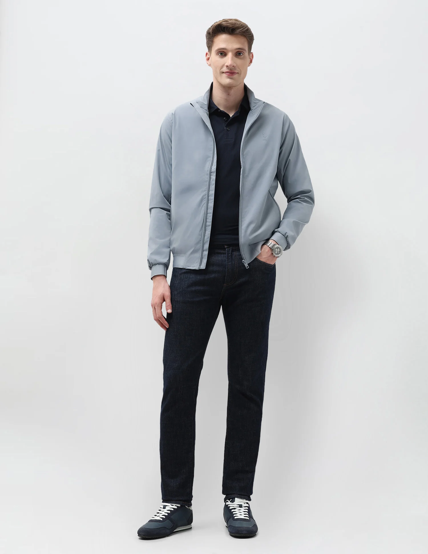 Solid Regular Fit Jacket - Image 3