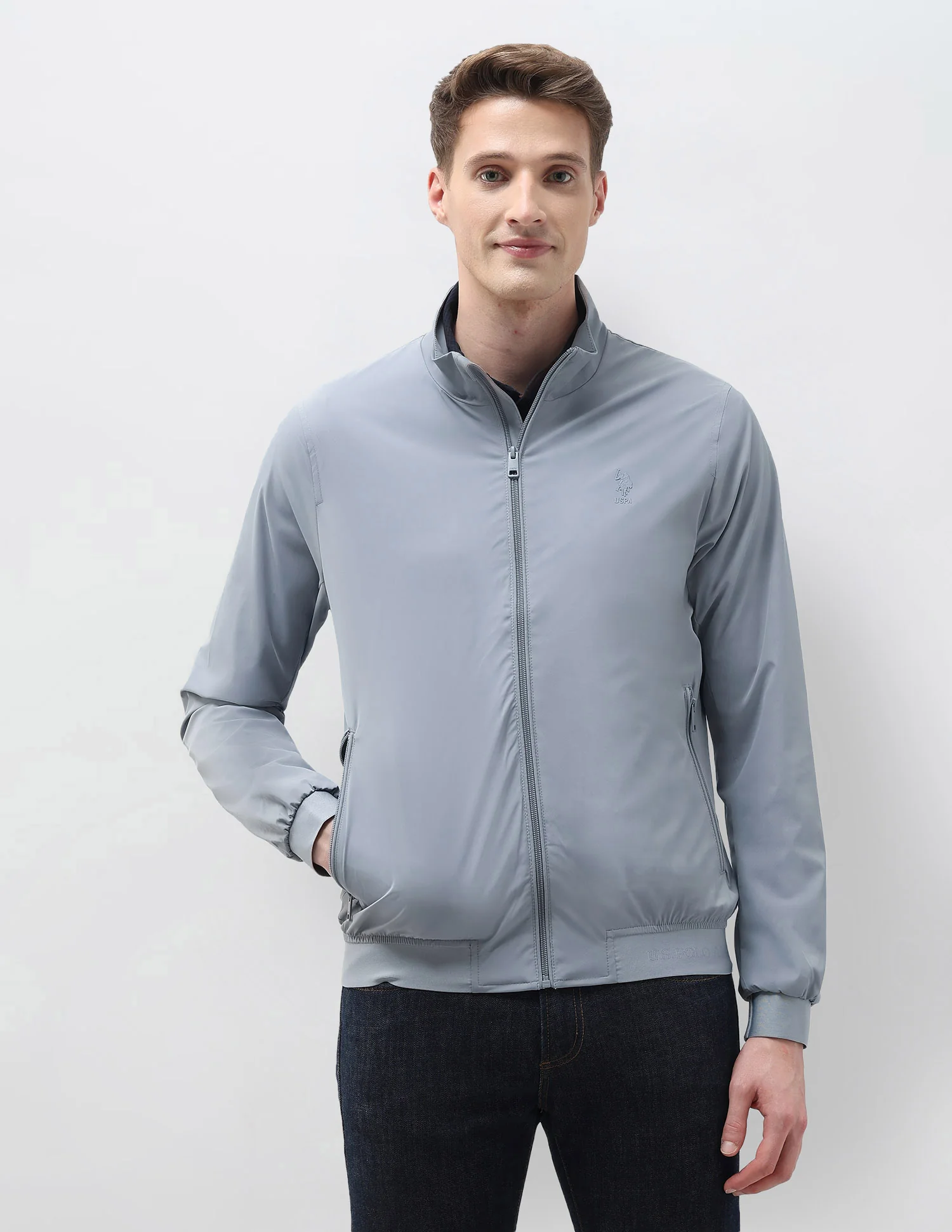 Solid Regular Fit Jacket - Image 6