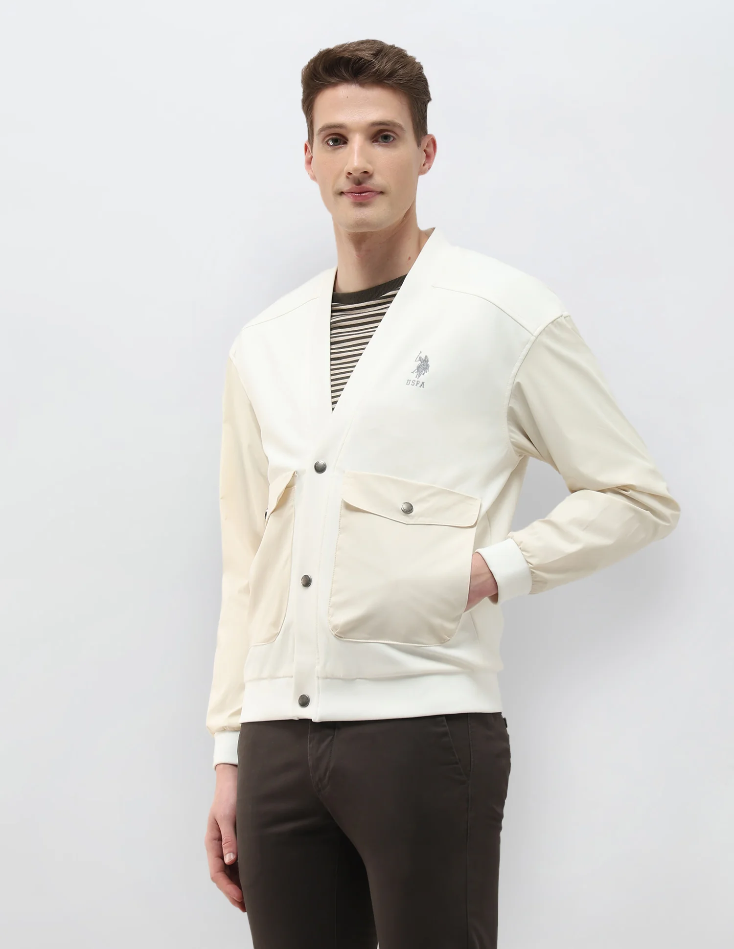 Solid Regular Fit Jacket - Image 4