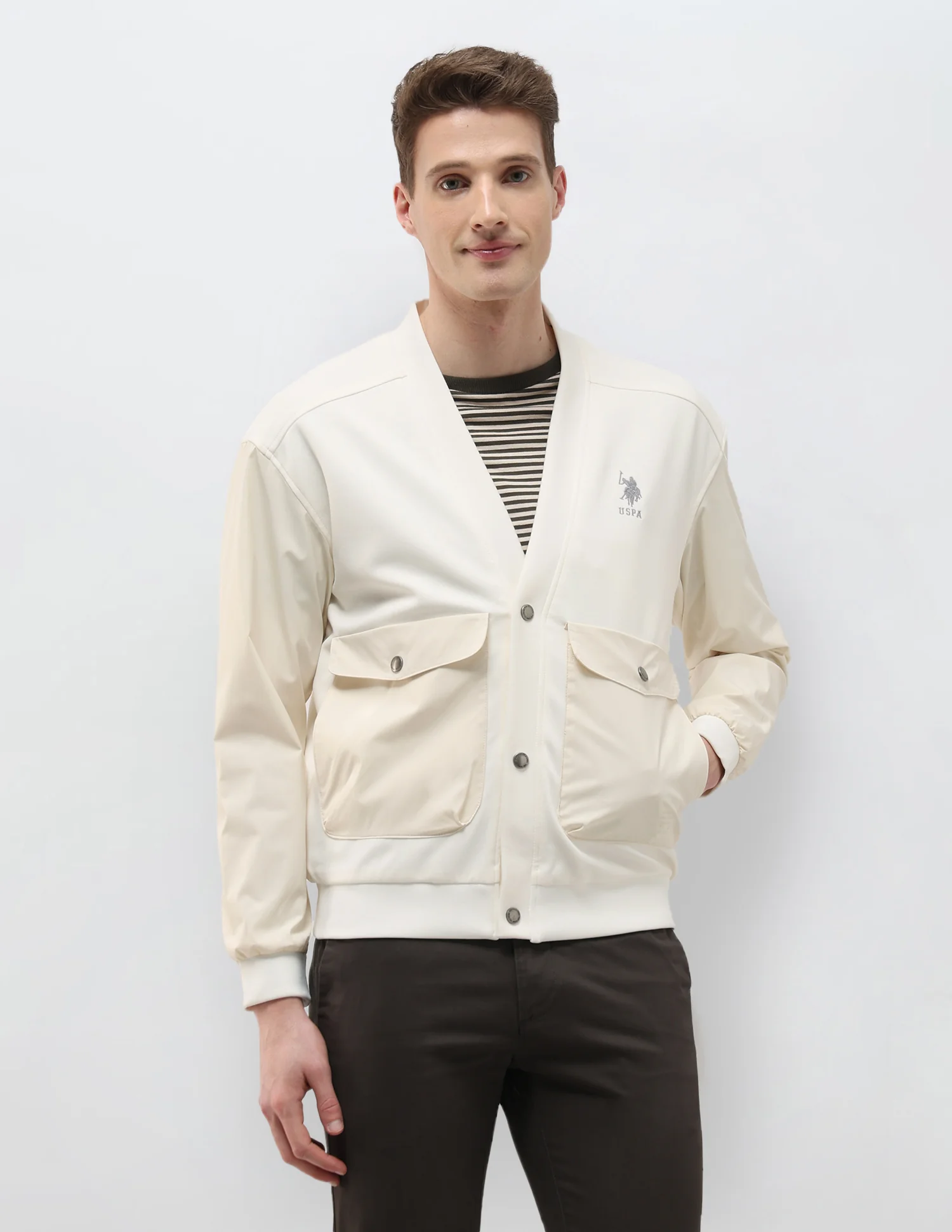 Solid Regular Fit Jacket - Image 6