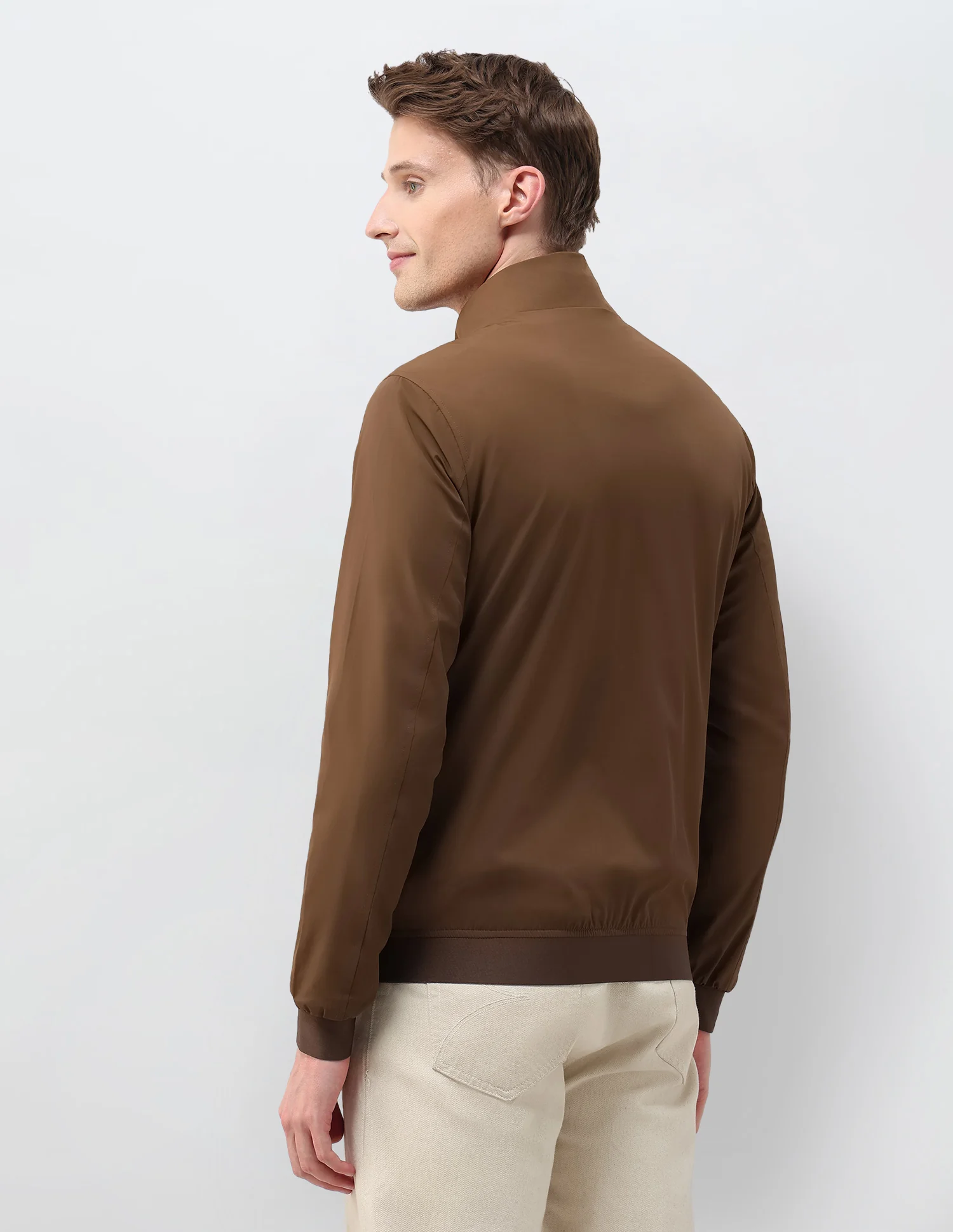 Solid Regular Fit Jacket - Image 5