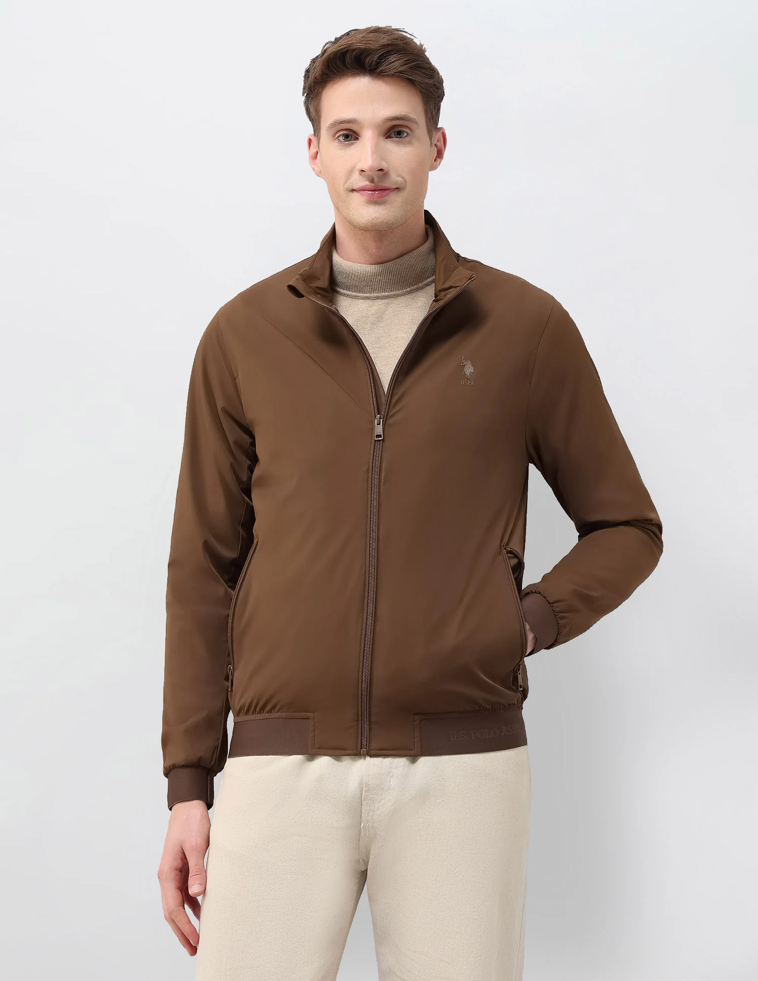 Solid Regular Fit Jacket - Image 6