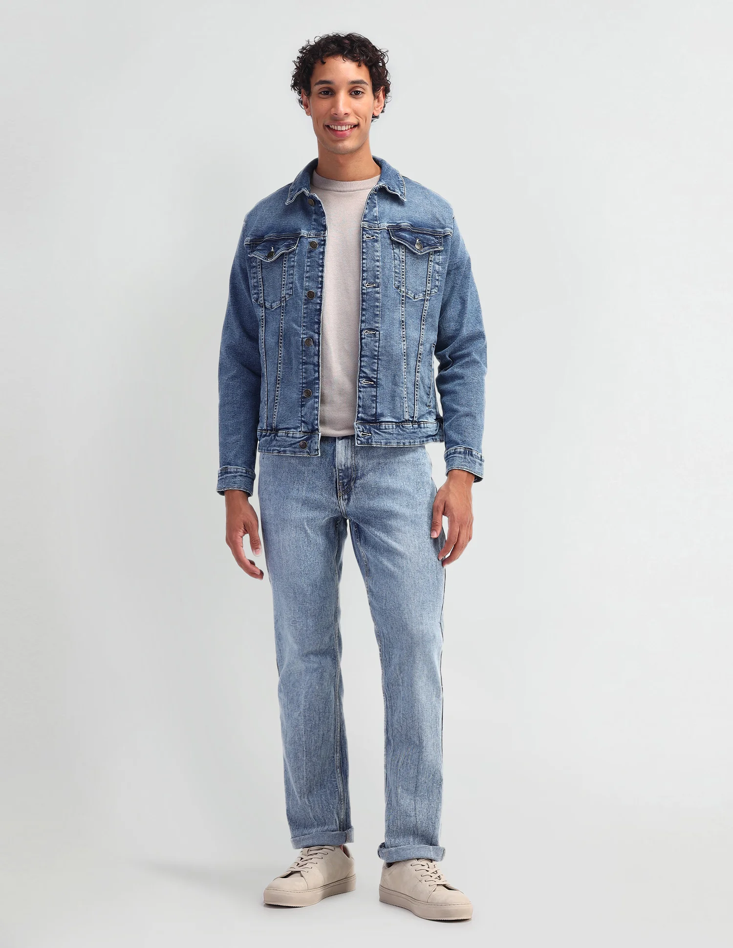 Solid Regular Fit Jacket - Image 3