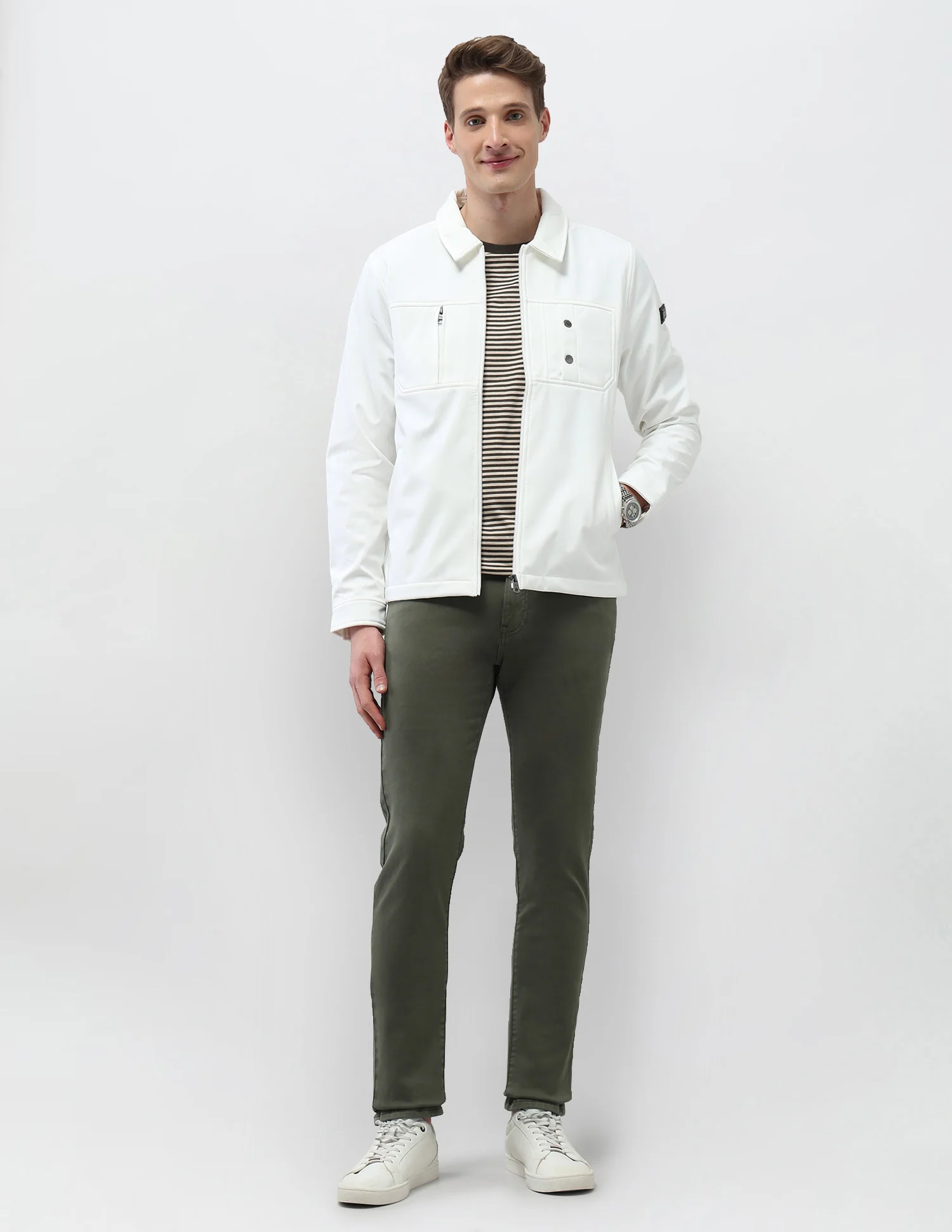 Solid Regular Fit Jacket - Image 3