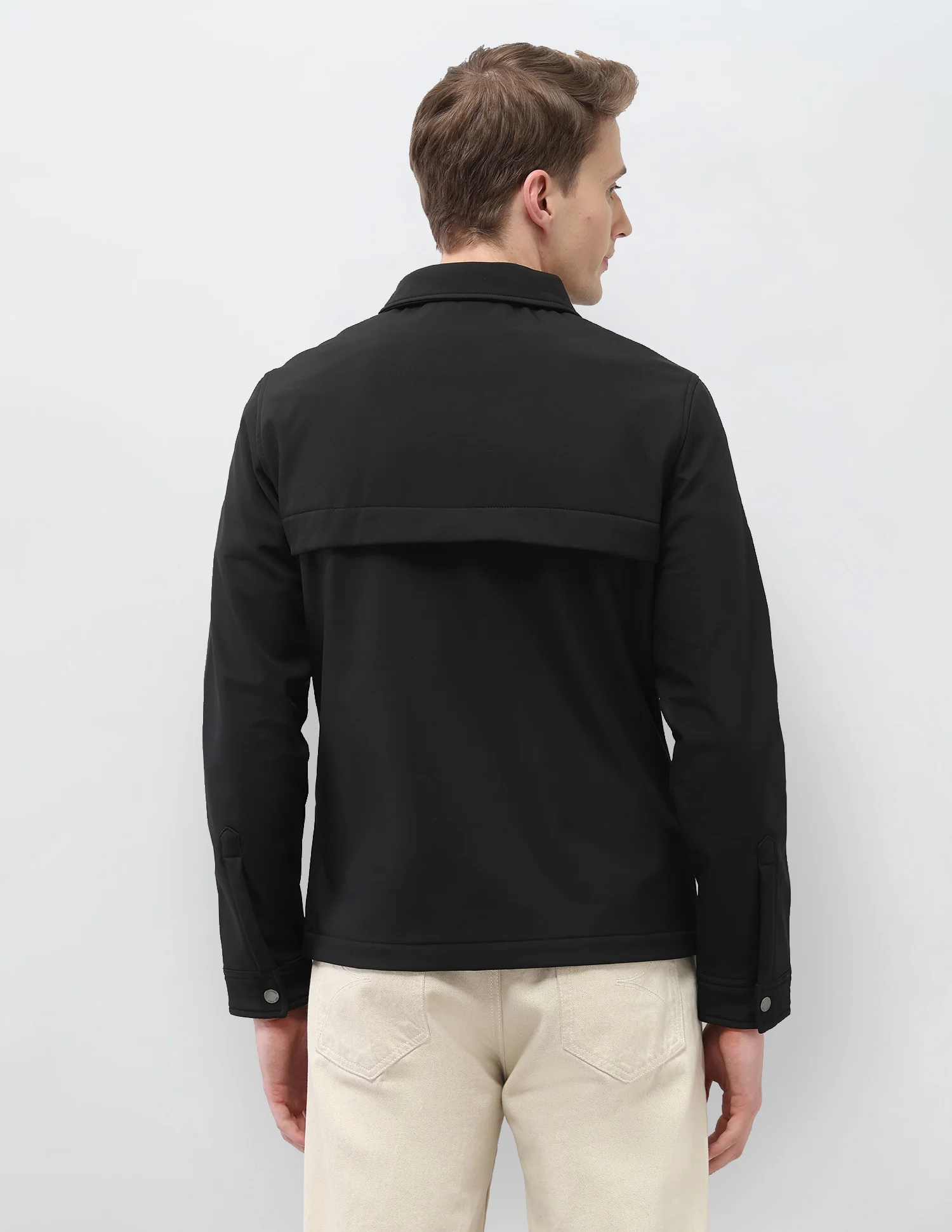 Solid Regular Fit Jacket - Image 5