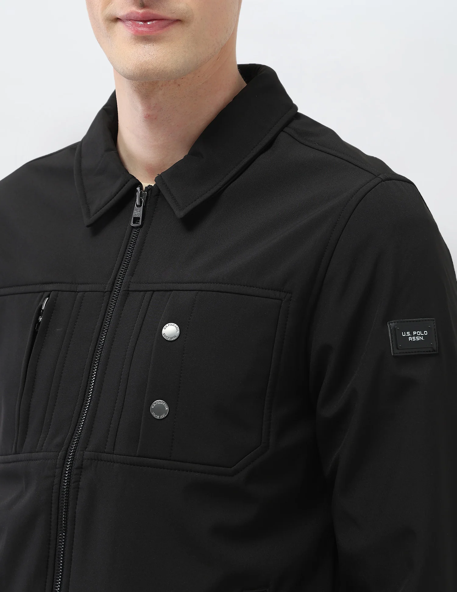 Solid Regular Fit Jacket - Image 7