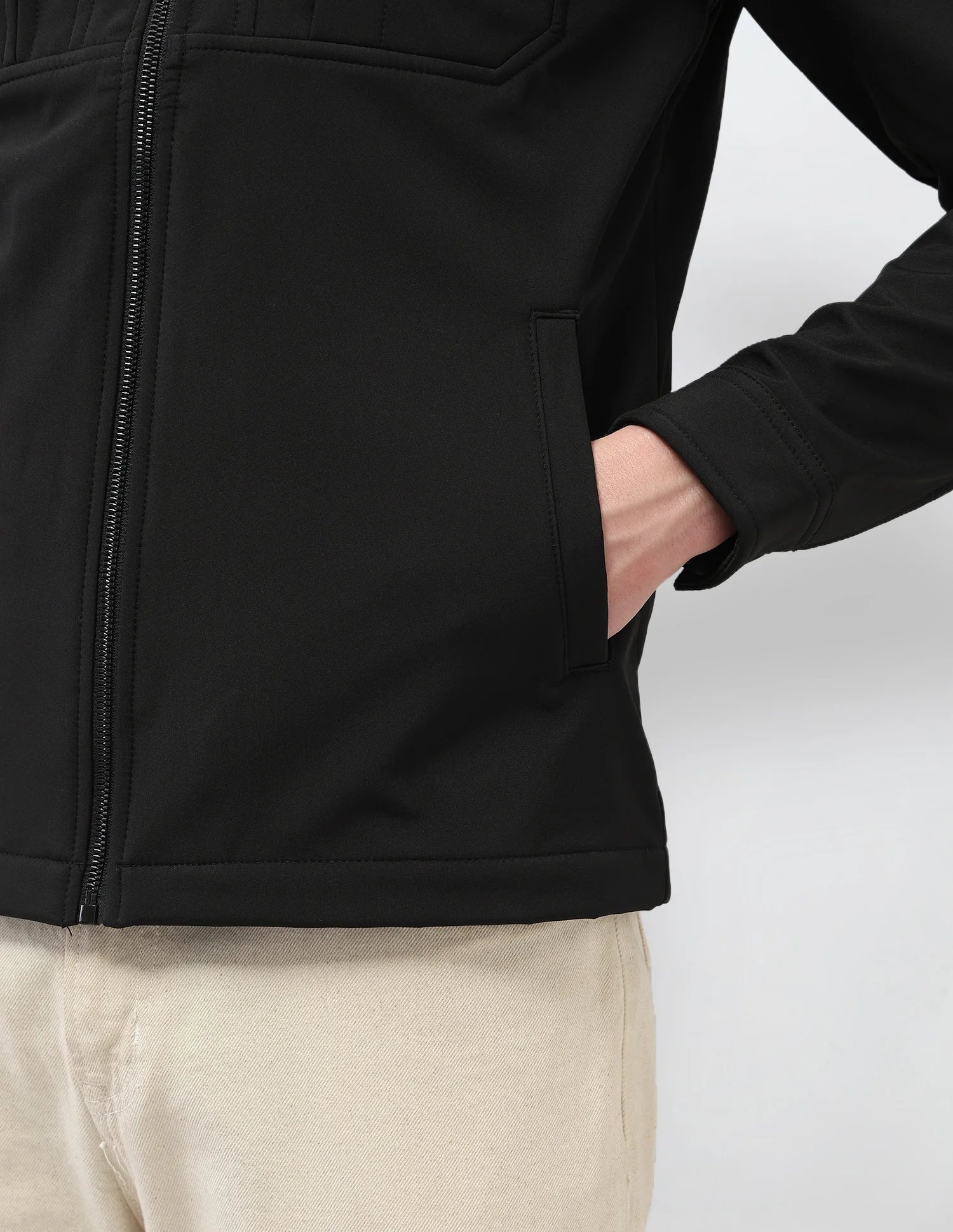 Solid Regular Fit Jacket - Image 8