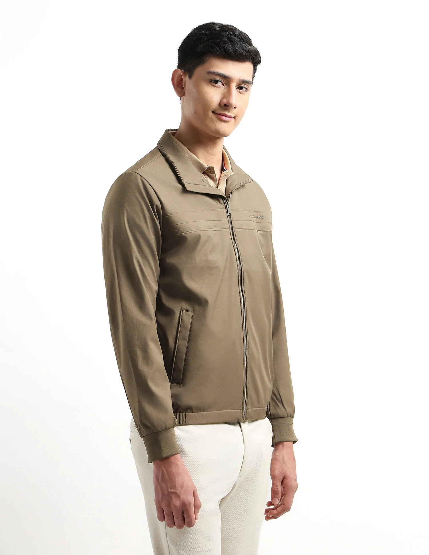 Solid Regular Fit Jacket - Image 4