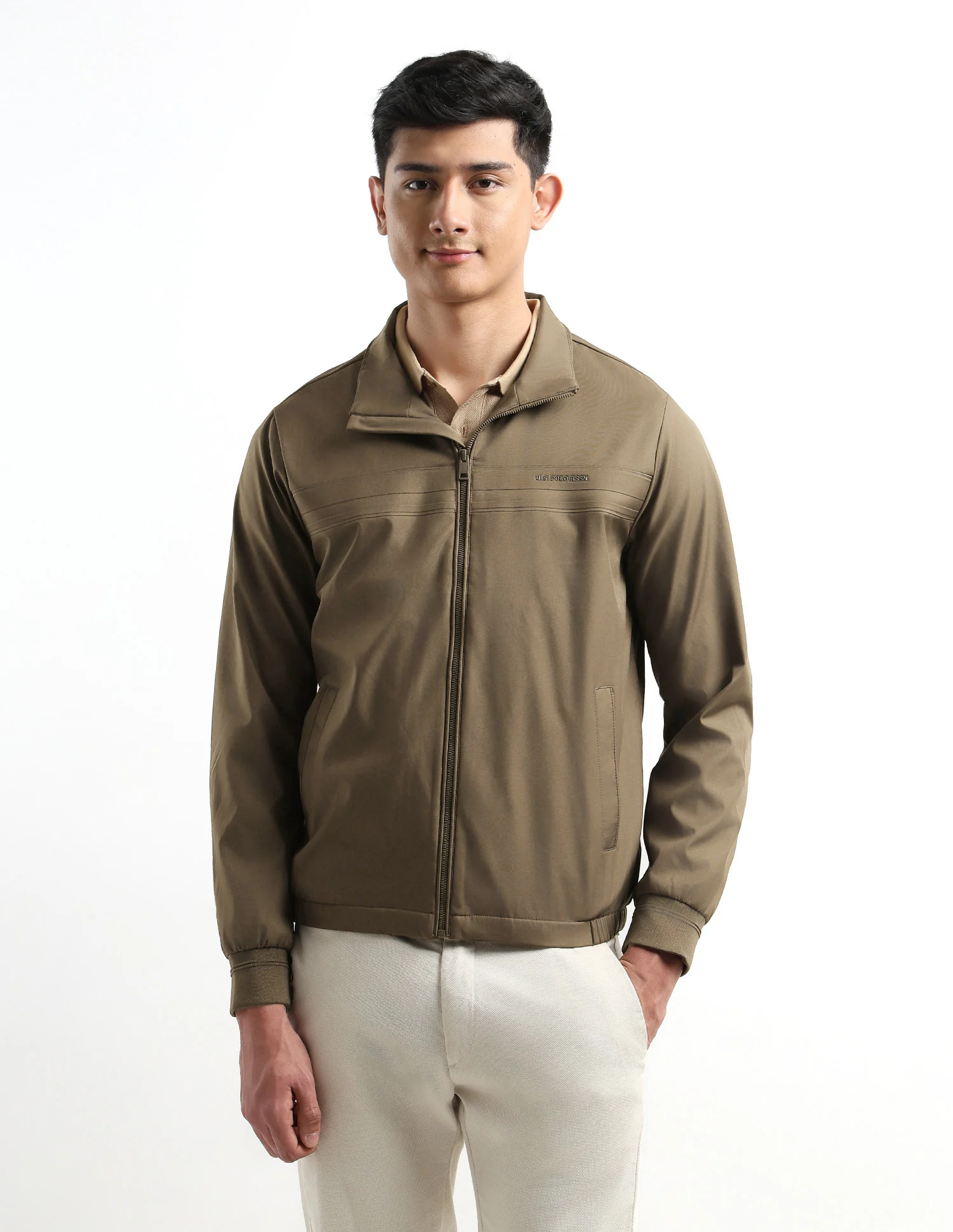 Solid Regular Fit Jacket - Image 6