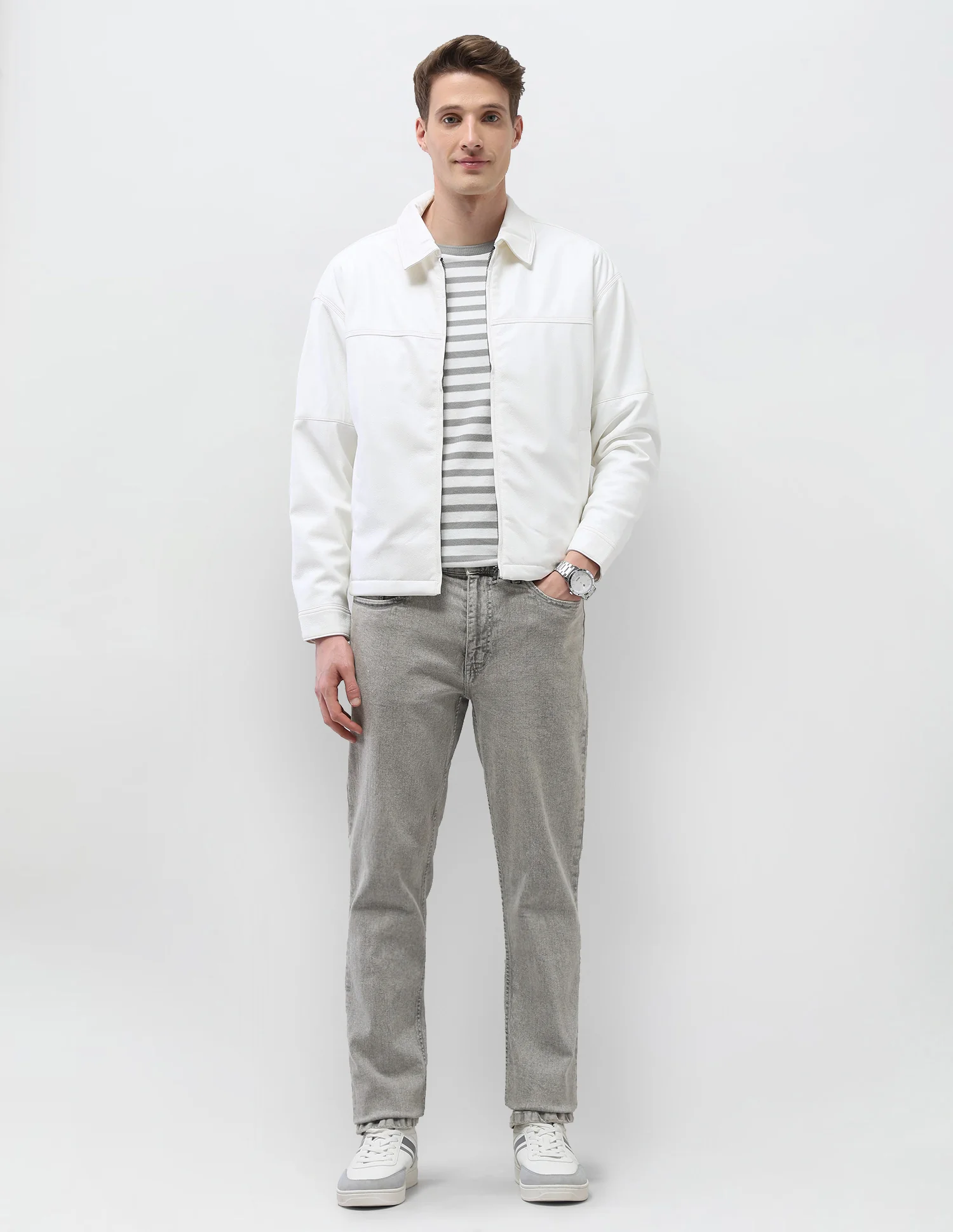 Solid Regular Fit Jacket - Image 3