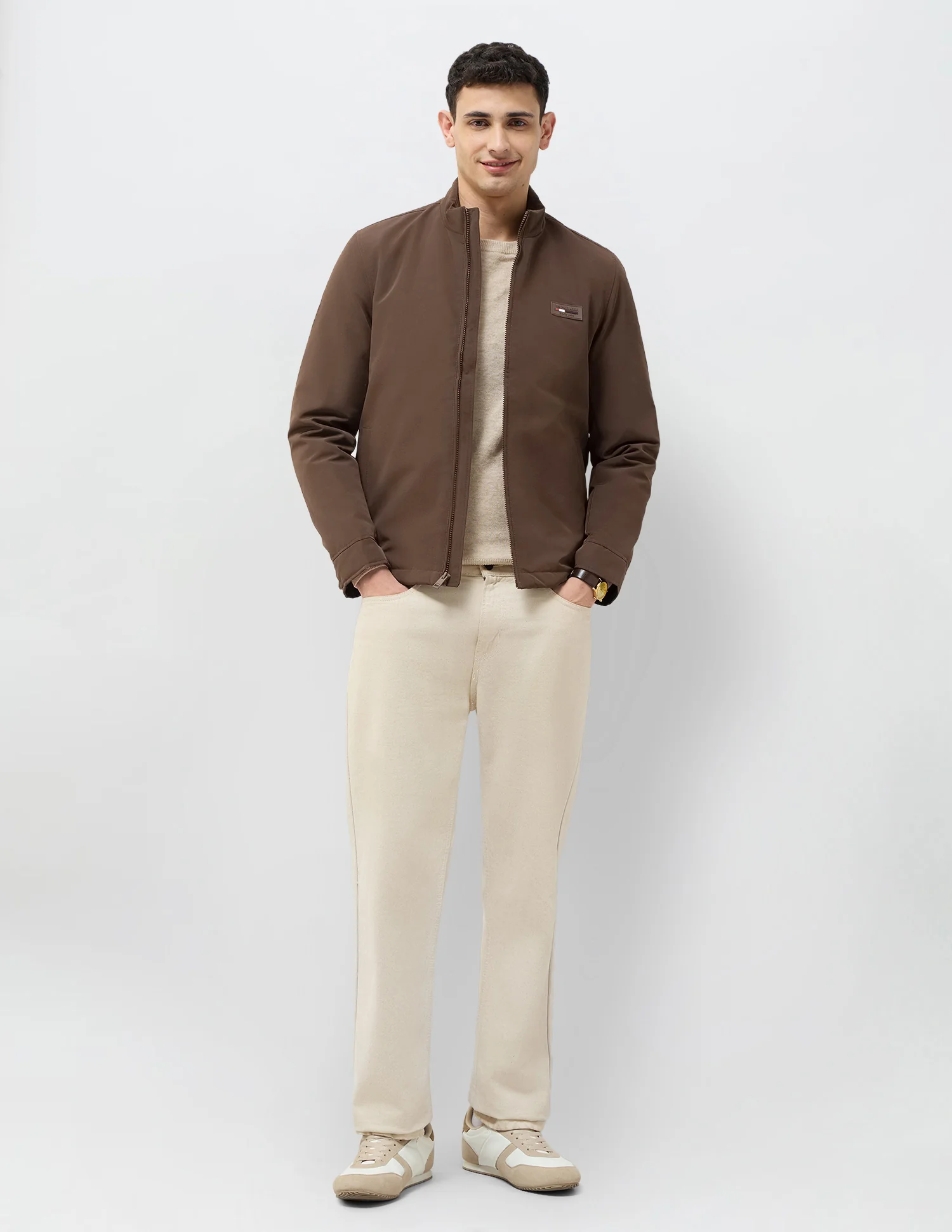 Solid Regular Fit Jacket - Image 3