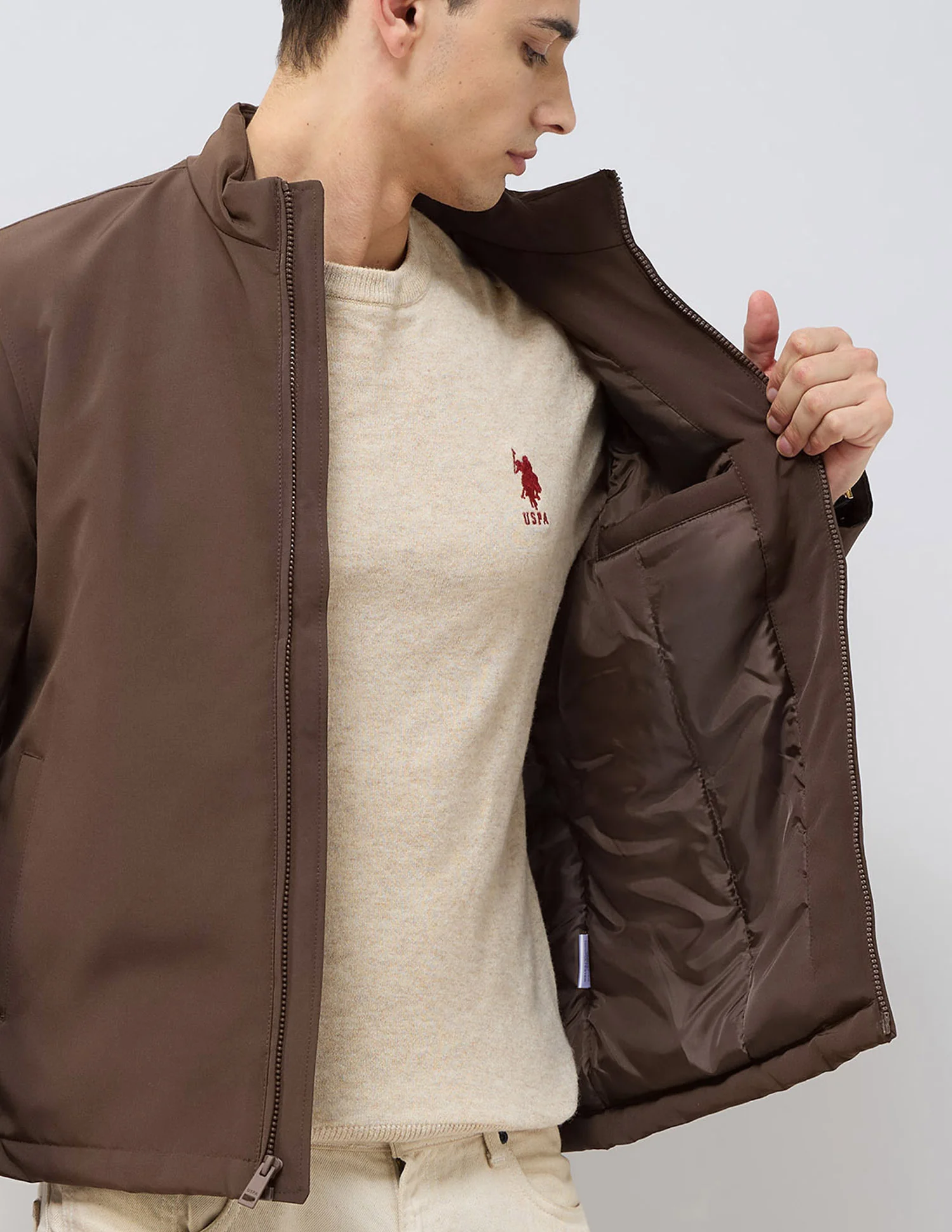 Solid Regular Fit Jacket - Image 9