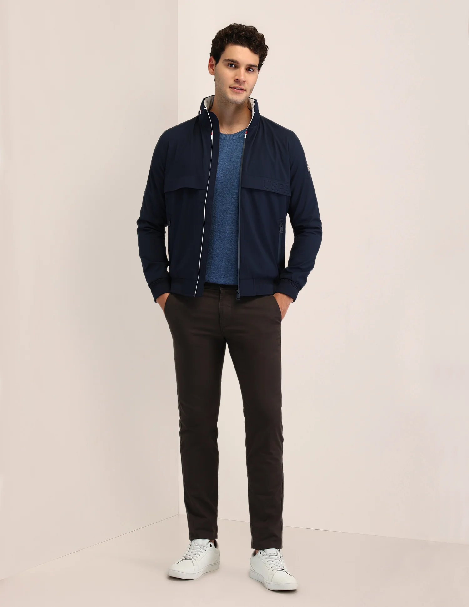 Solid Regular Fit Jacket - Image 3