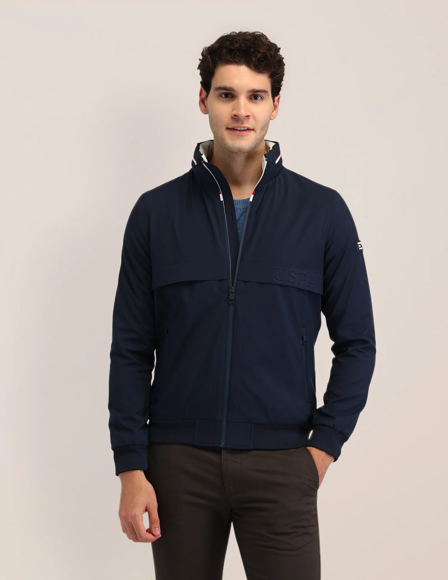 Solid Regular Fit Jacket - Image 6