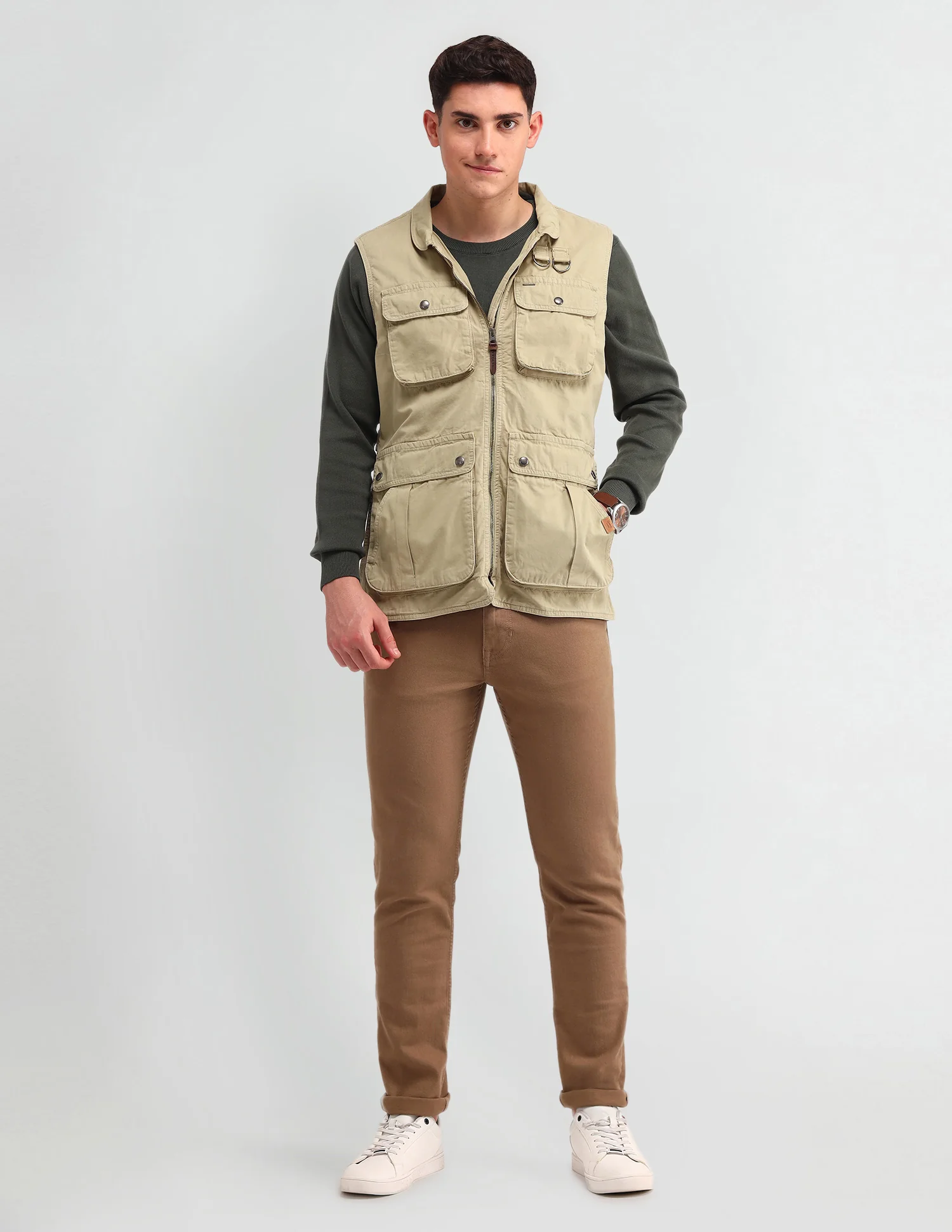 Solid Regular Fit Jacket - Image 3
