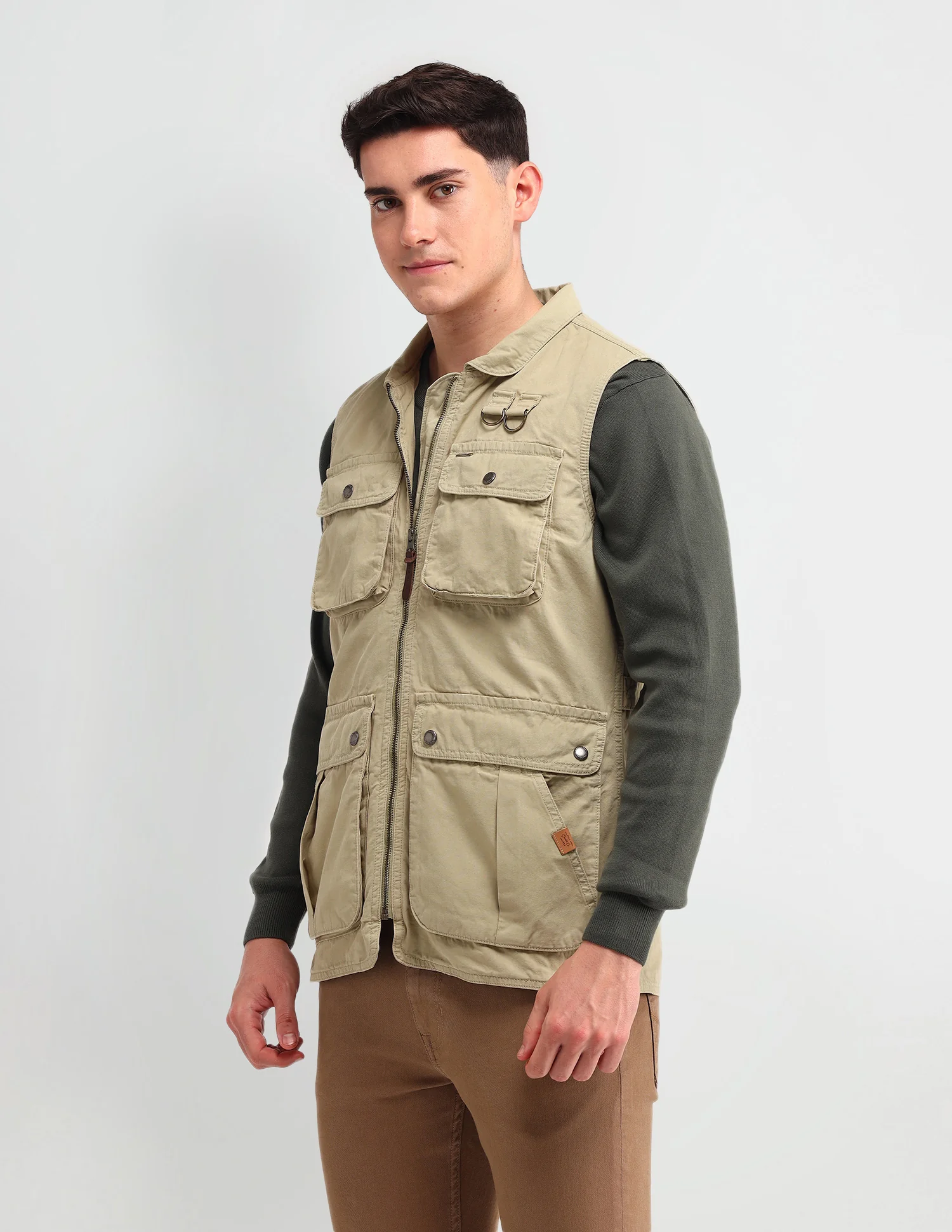 Solid Regular Fit Jacket - Image 4