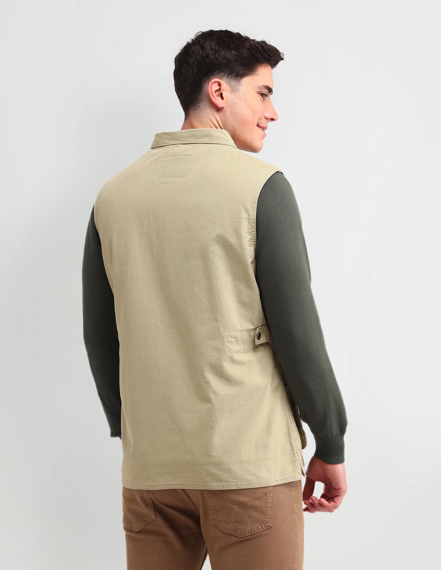 Solid Regular Fit Jacket - Image 5