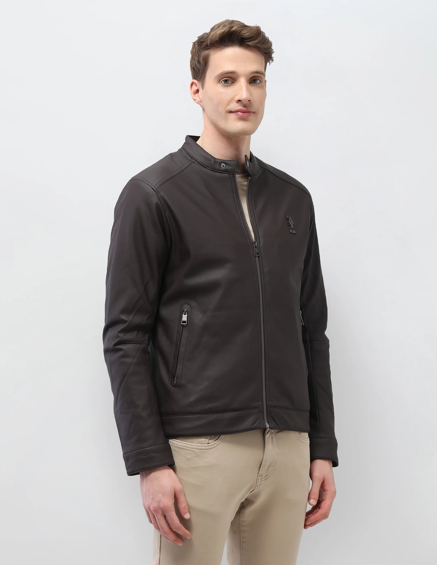 Solid Regular Fit Jacket - Image 4