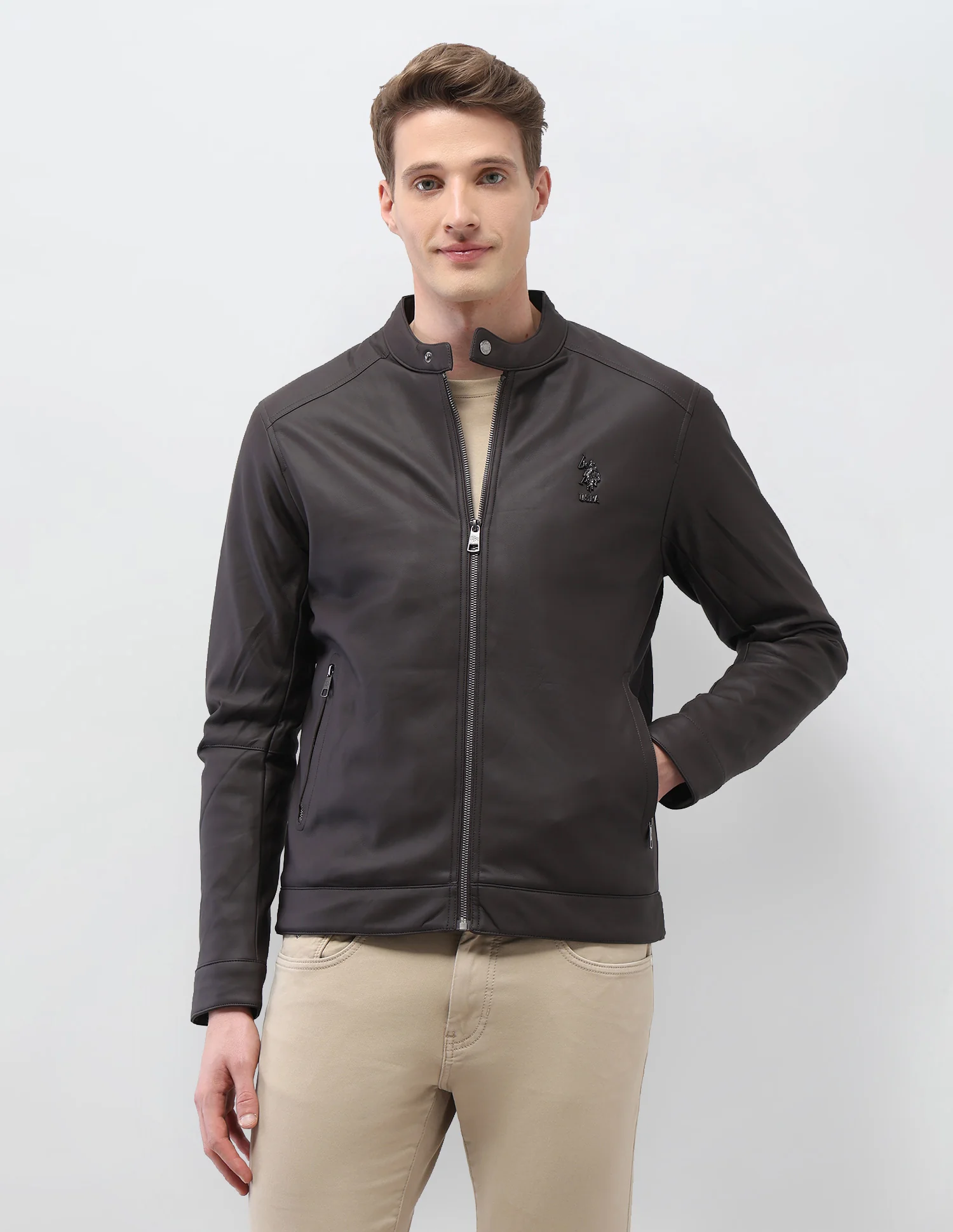 Solid Regular Fit Jacket - Image 6