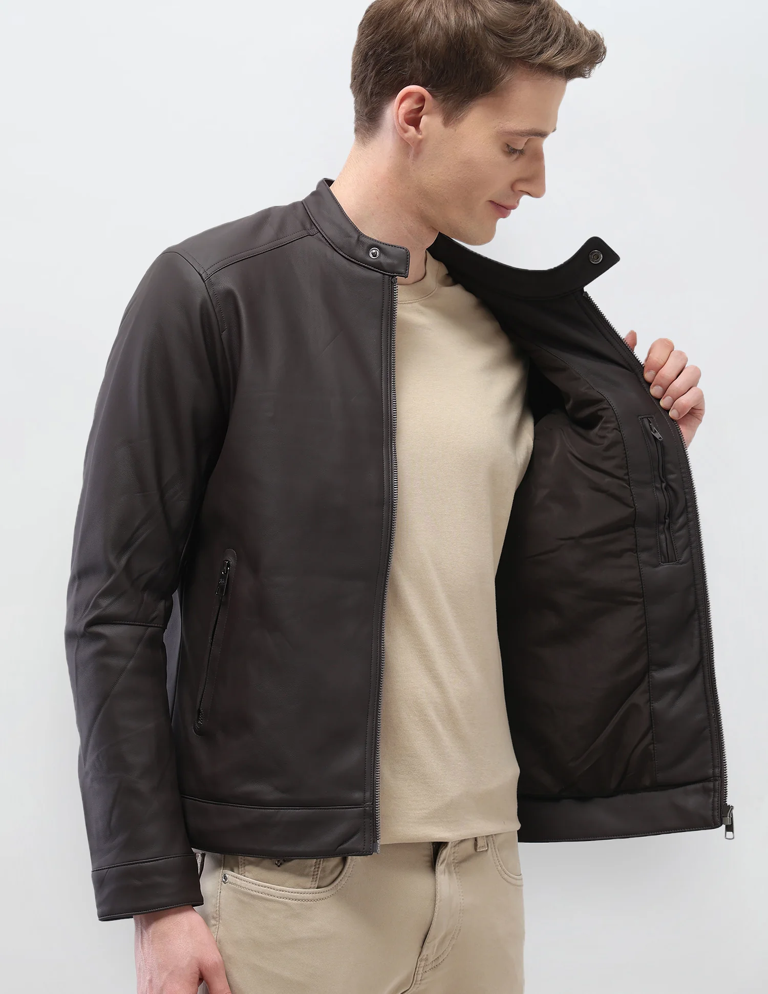 Solid Regular Fit Jacket - Image 9